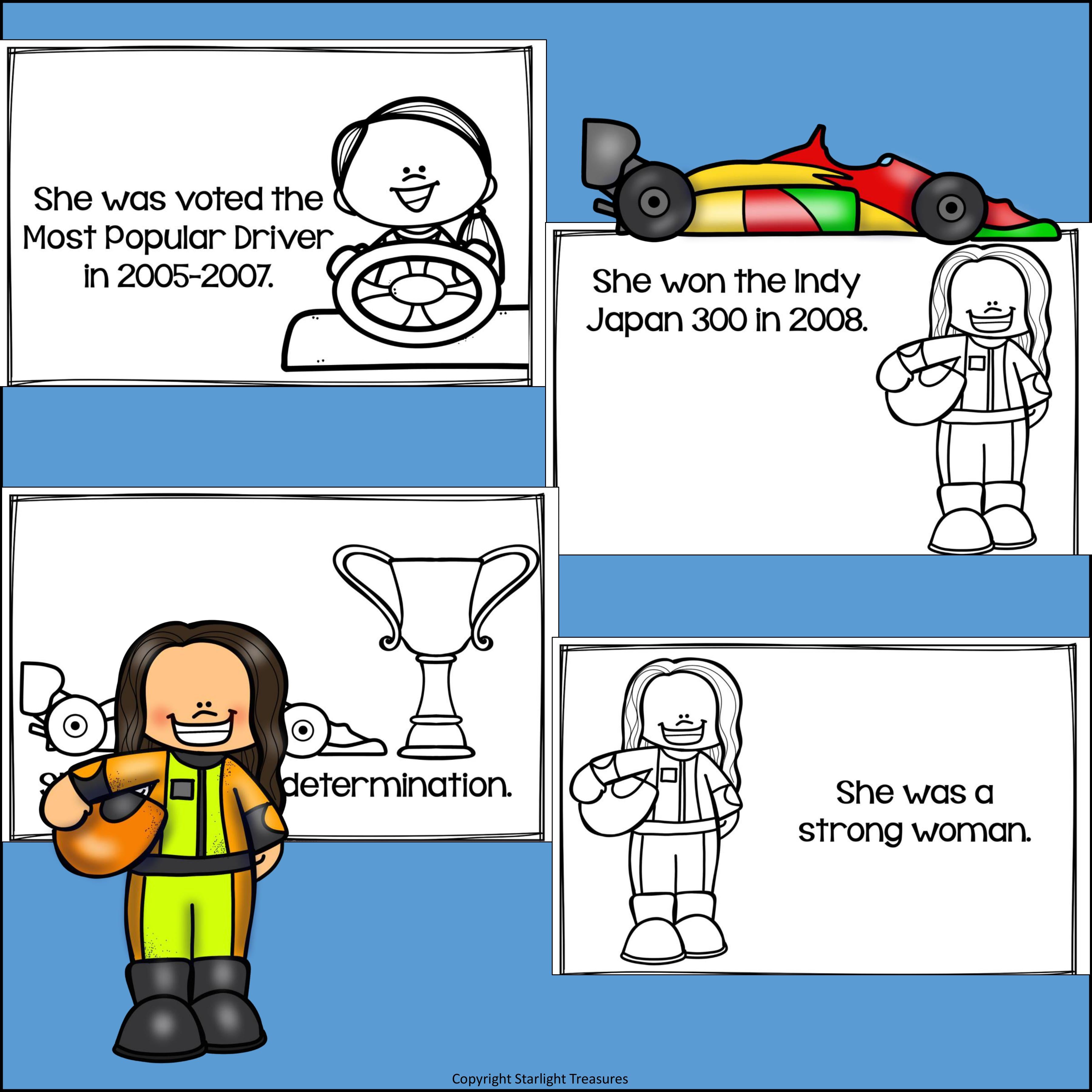 Danica Patrick Mini Book for Early Readers: Women's History Month