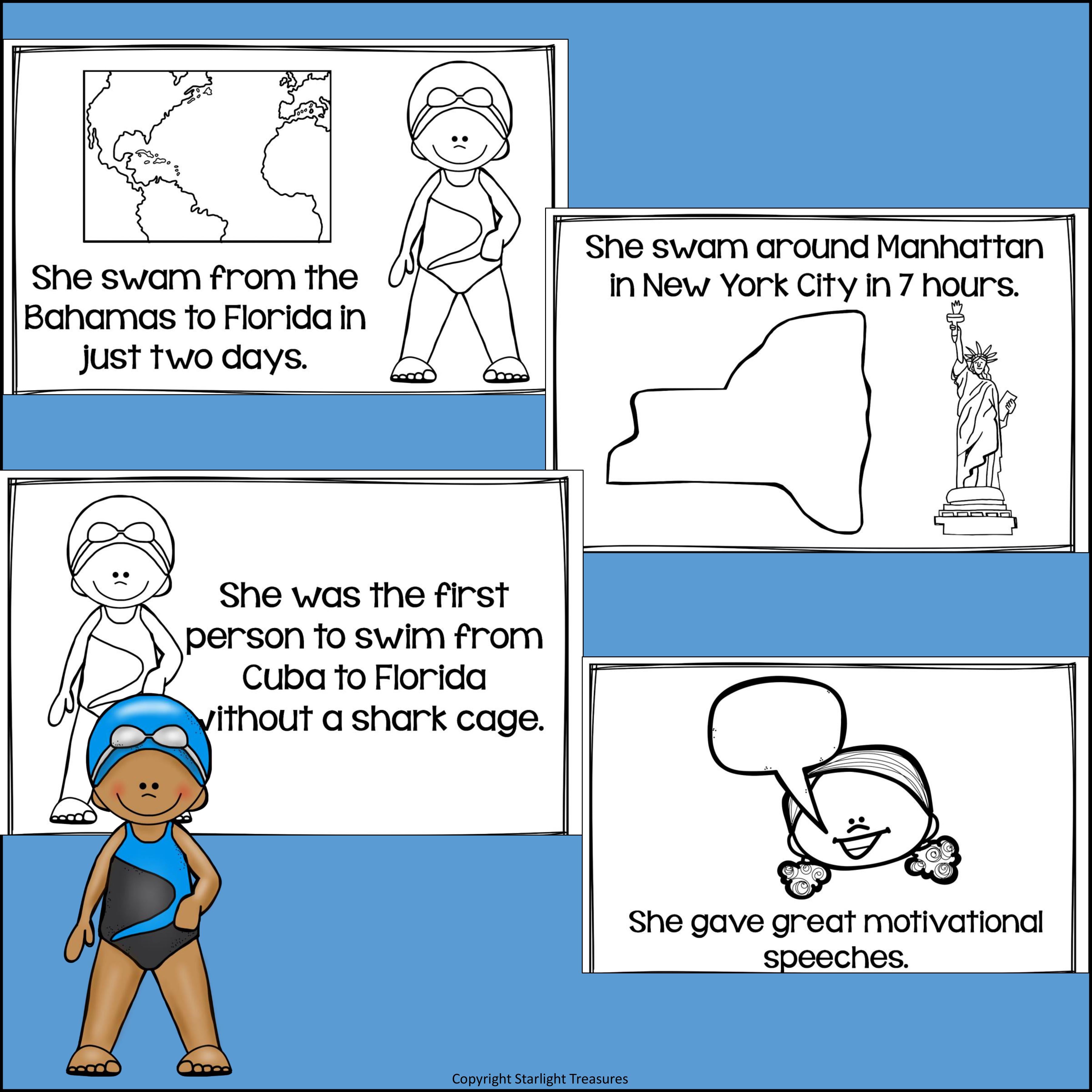 Diana Nyad Mini Book for Early Readers: Women's History Month