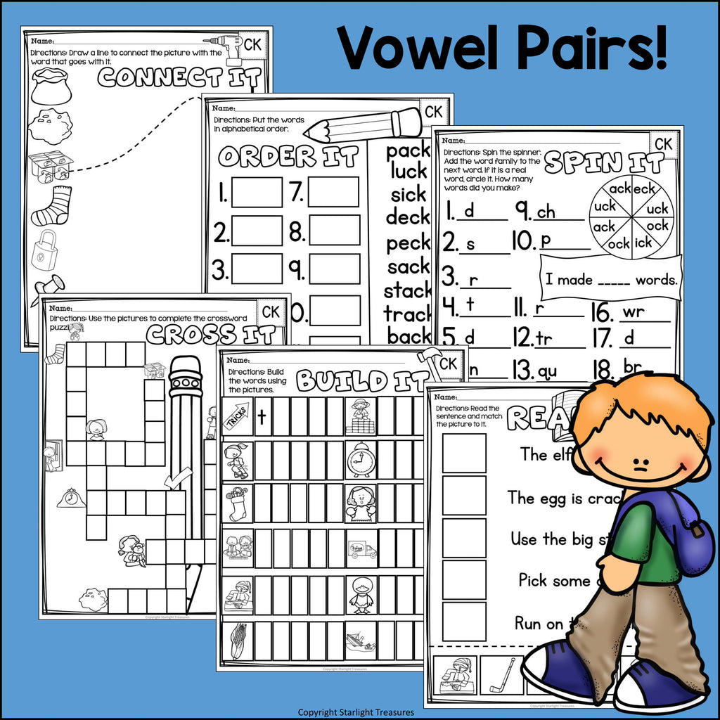 Words Ending in CK Worksheets and Activities for Early Reader