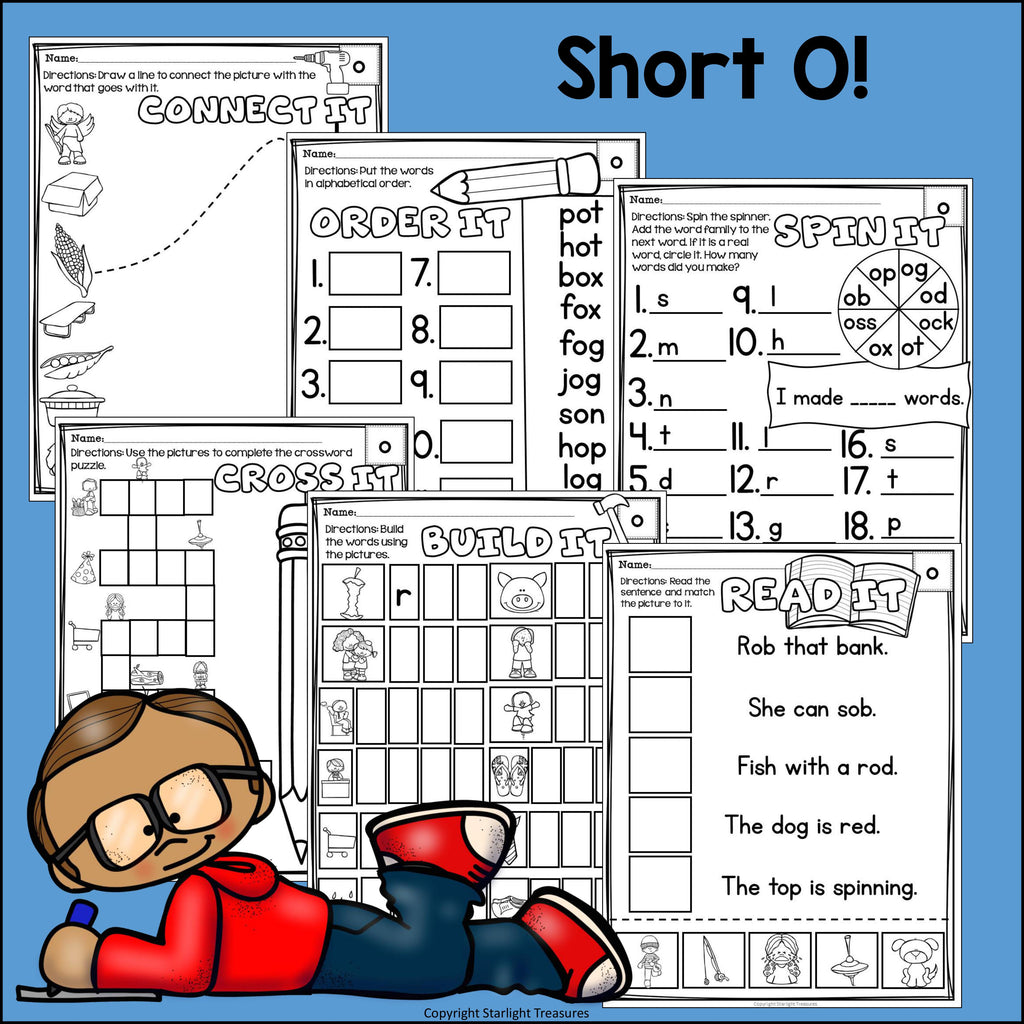 Short O Worksheets and Activities for Early Readers