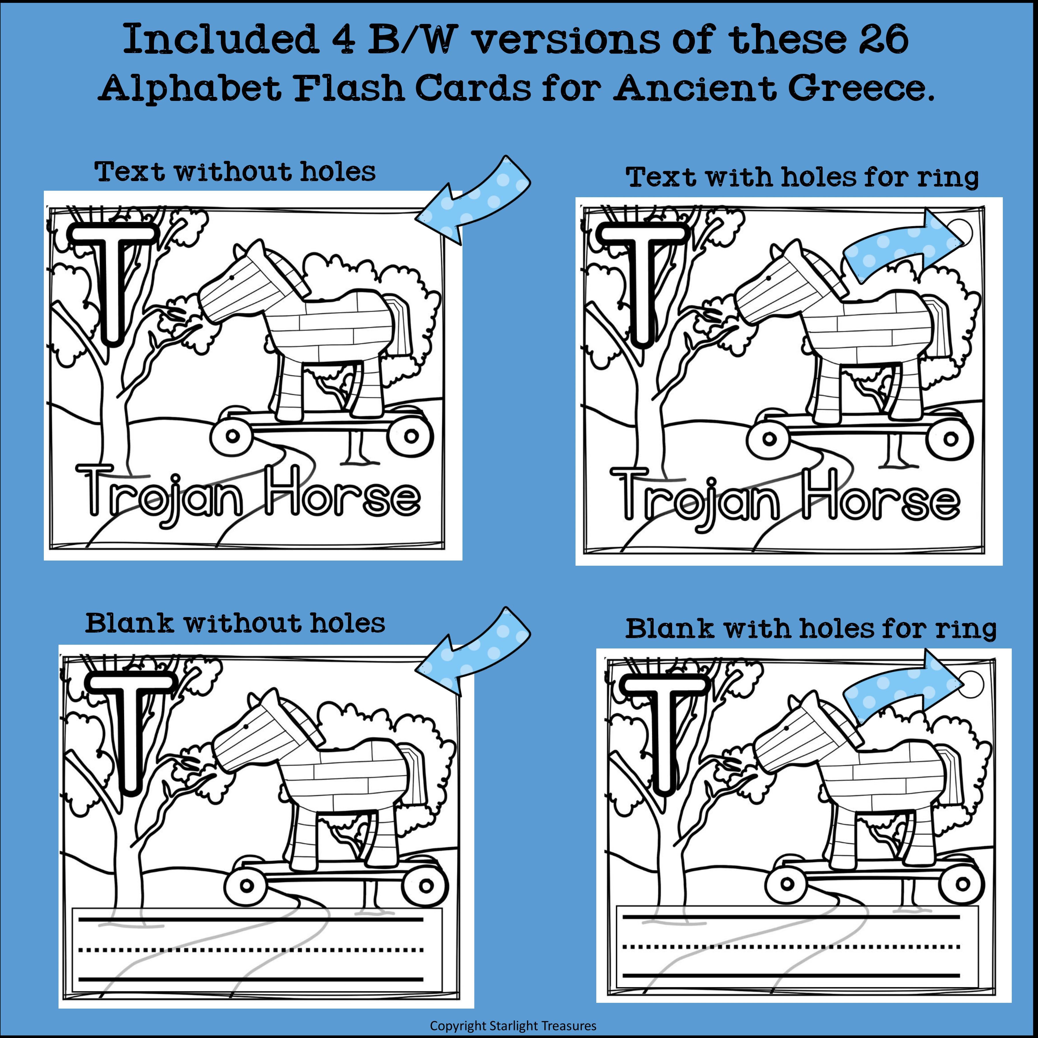 Alphabet Flash Cards for Early Readers - Ancient Greece