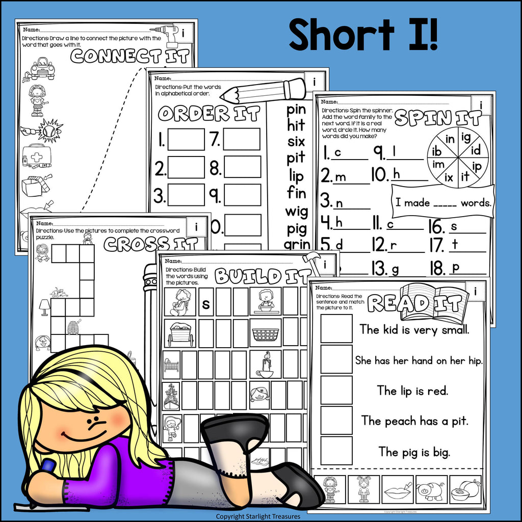 Short I Worksheets and Activities for Early Readers