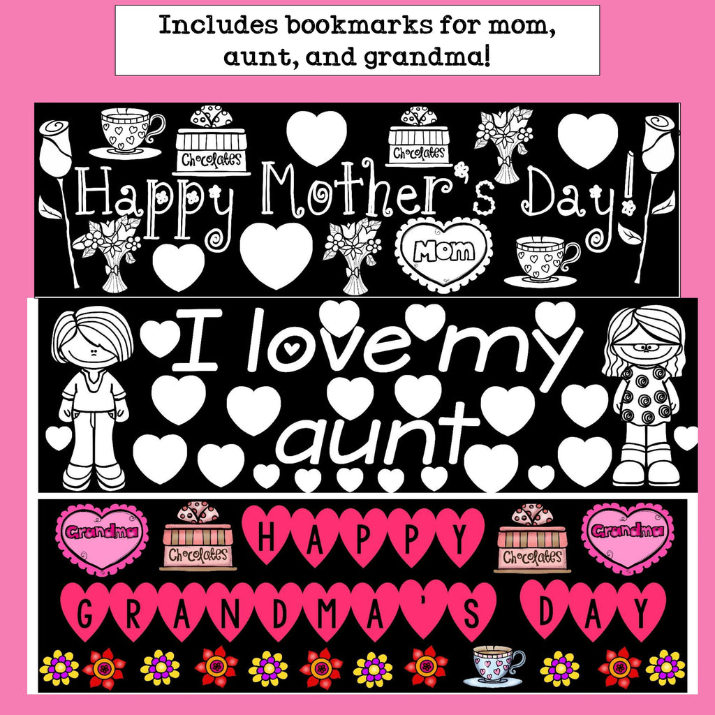 Mother's Day Cut n' Color Bookmarks