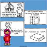 Malala Yousafzai Mini Book for Early Readers: Women's History Month