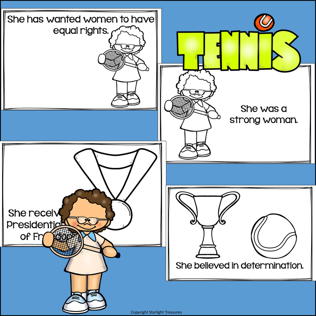 Billie Jean King Mini Book for Early Readers: Women's History Month