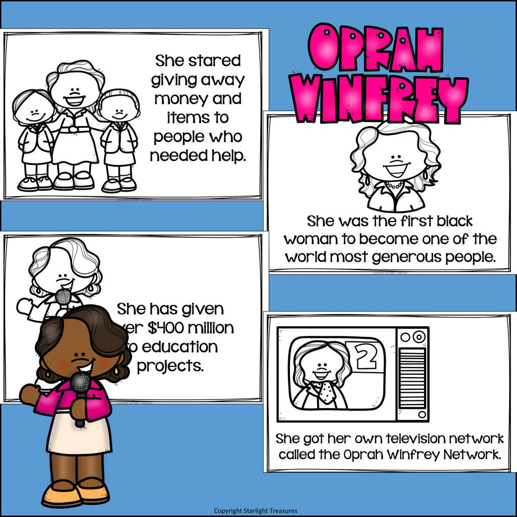 Oprah Winfrey Mini Book for Early Readers: Women's History Month