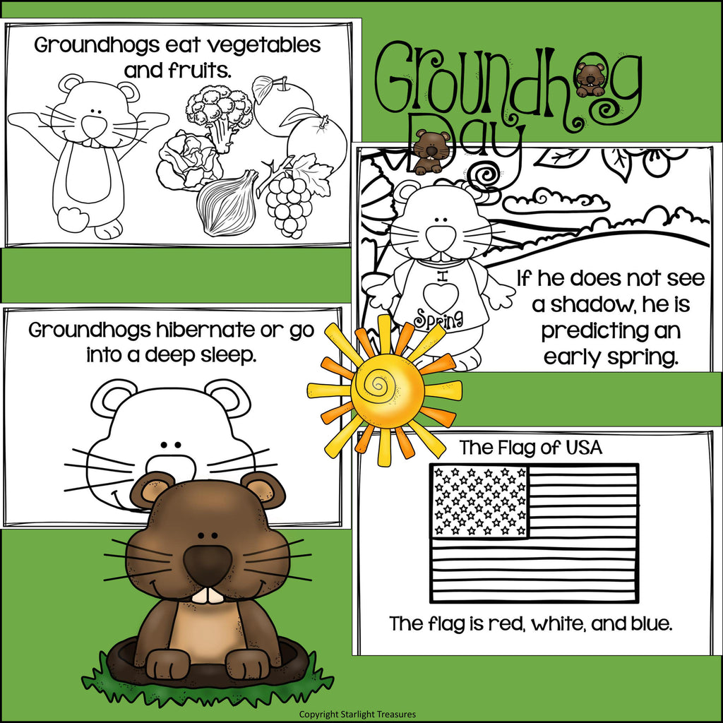 Groundhog Day Mini Book for Early Readers