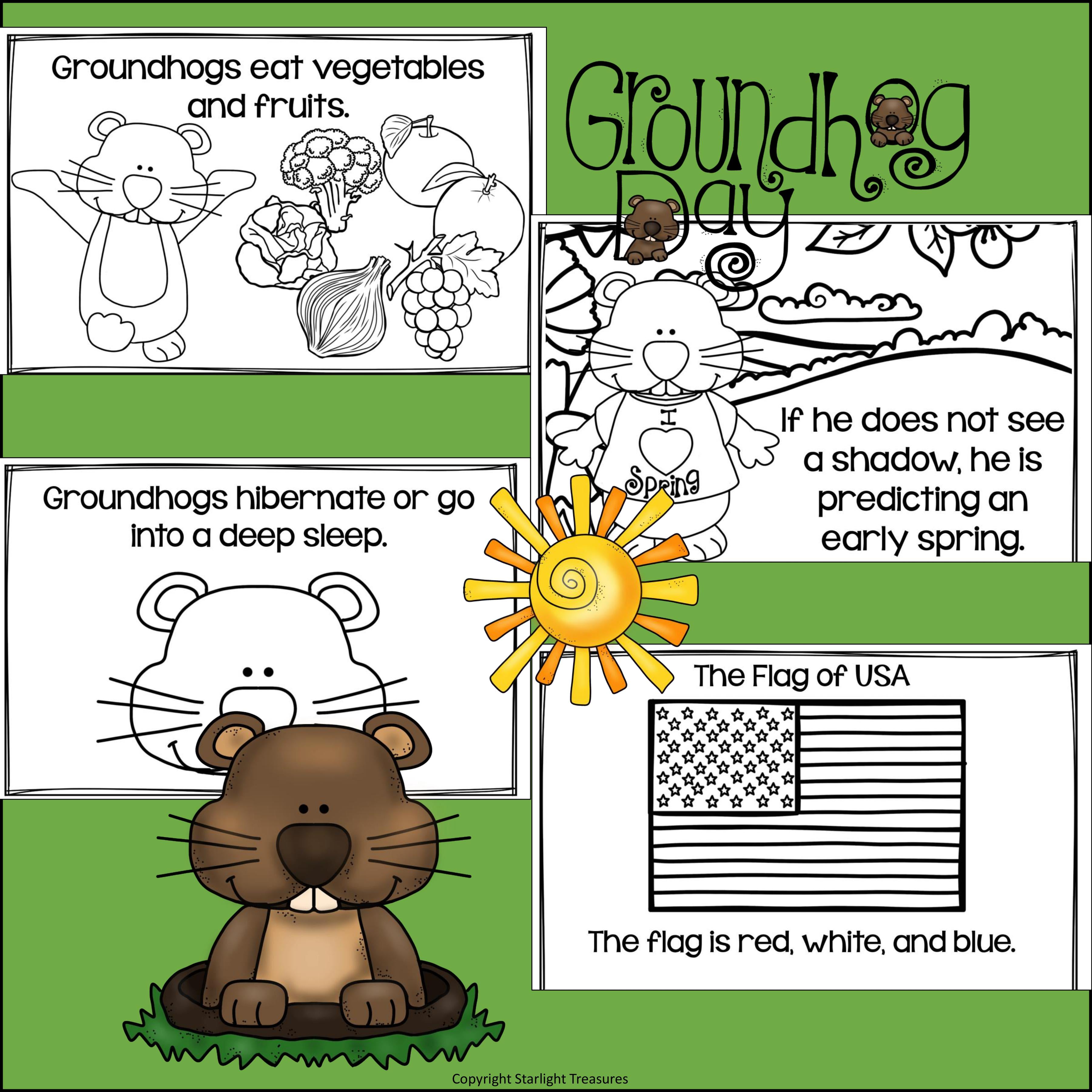 Groundhog Day Mini Book for Early Readers