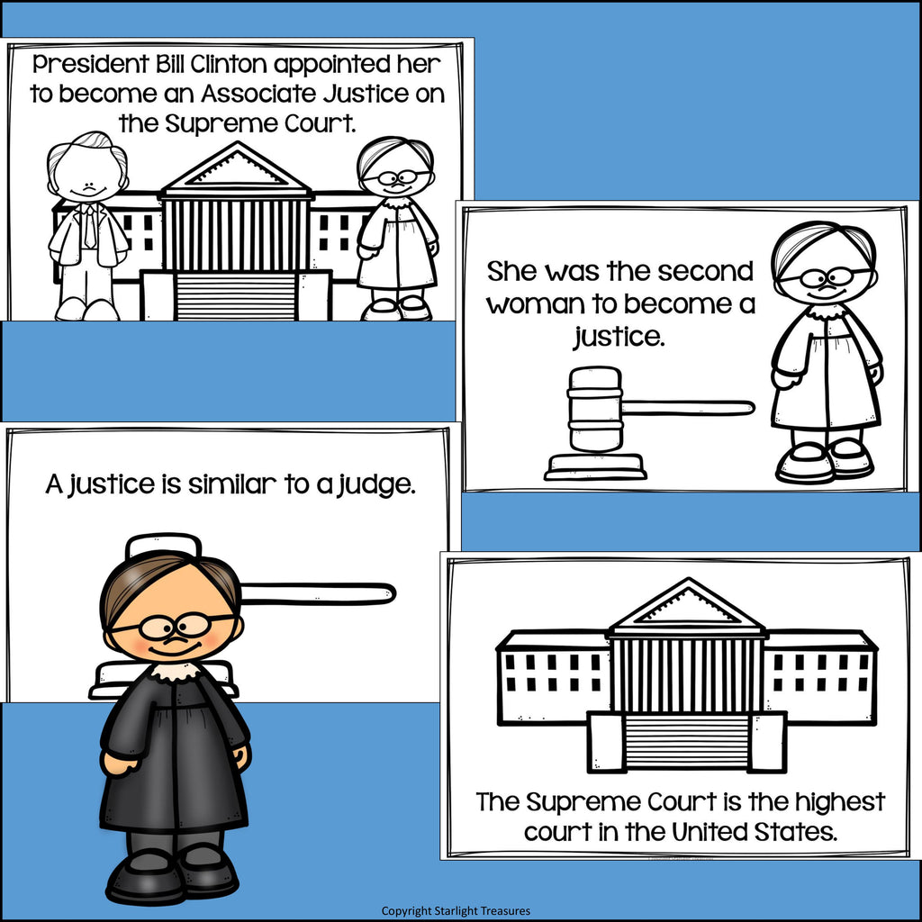 Ruth Bader Ginsburg Mini Book for Early Readers: Women's History Month