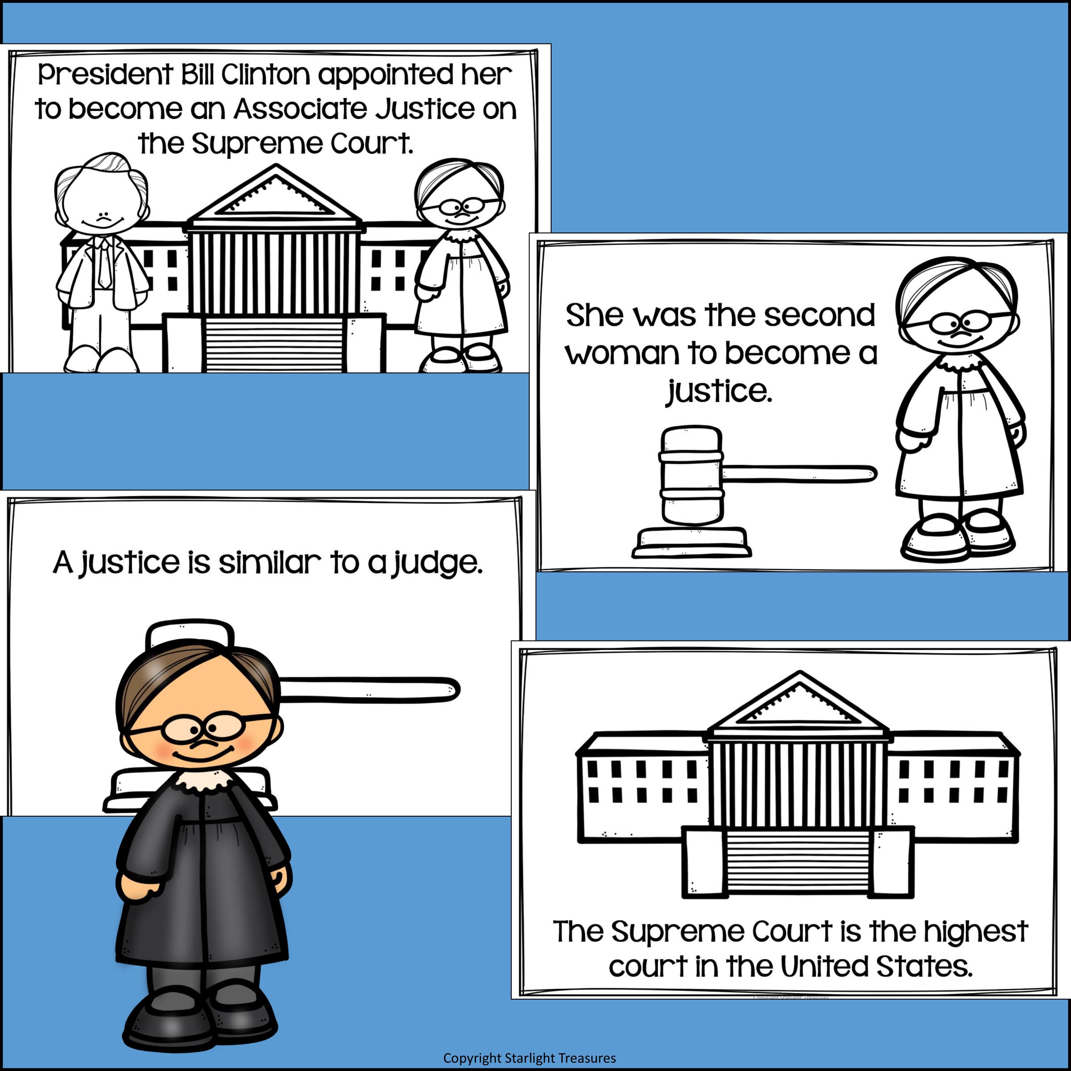 Ruth Bader Ginsburg Mini Book for Early Readers: Women's History Month