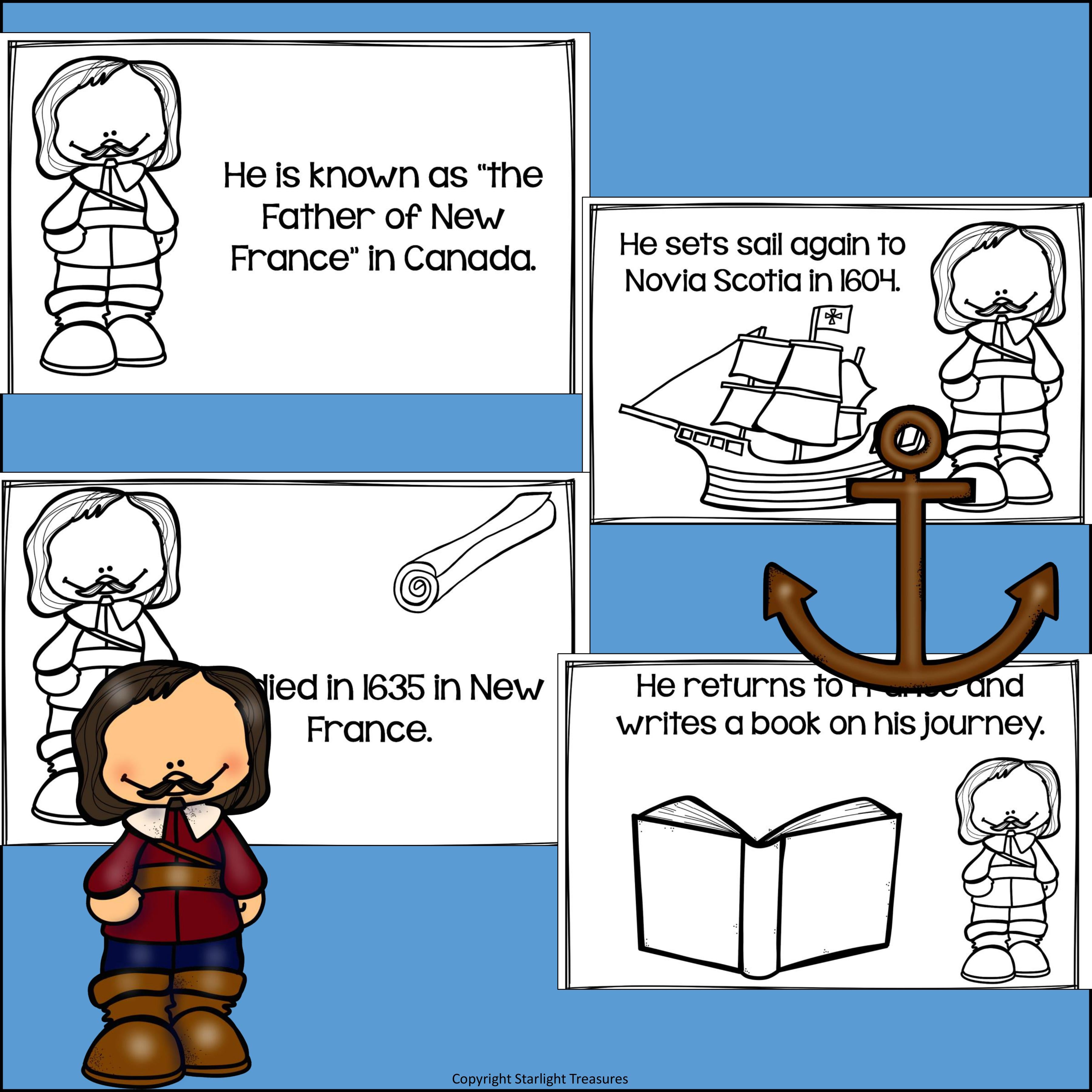 Samuel de Champlain Mini Book for Early Readers: Early Explorers