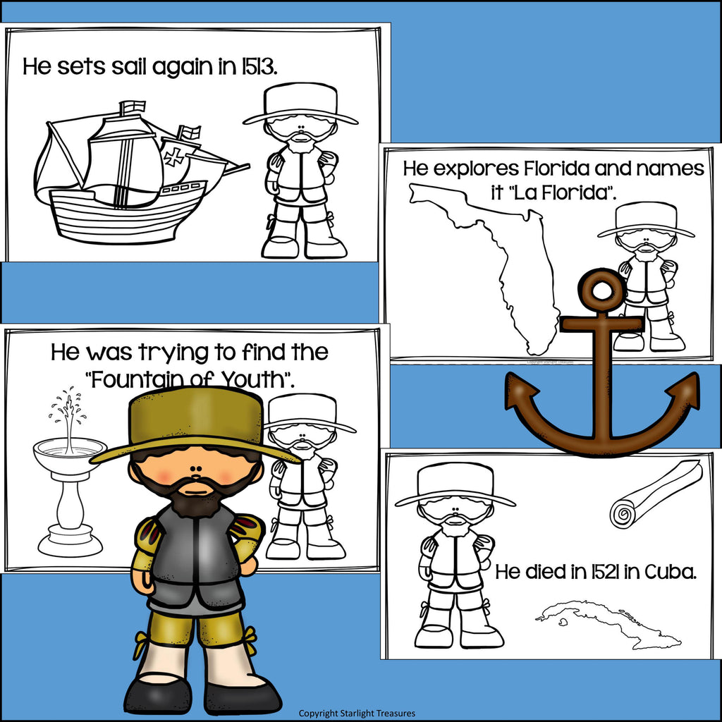 Juan Ponce de Leon Mini Book for Early Readers: Early Explorers