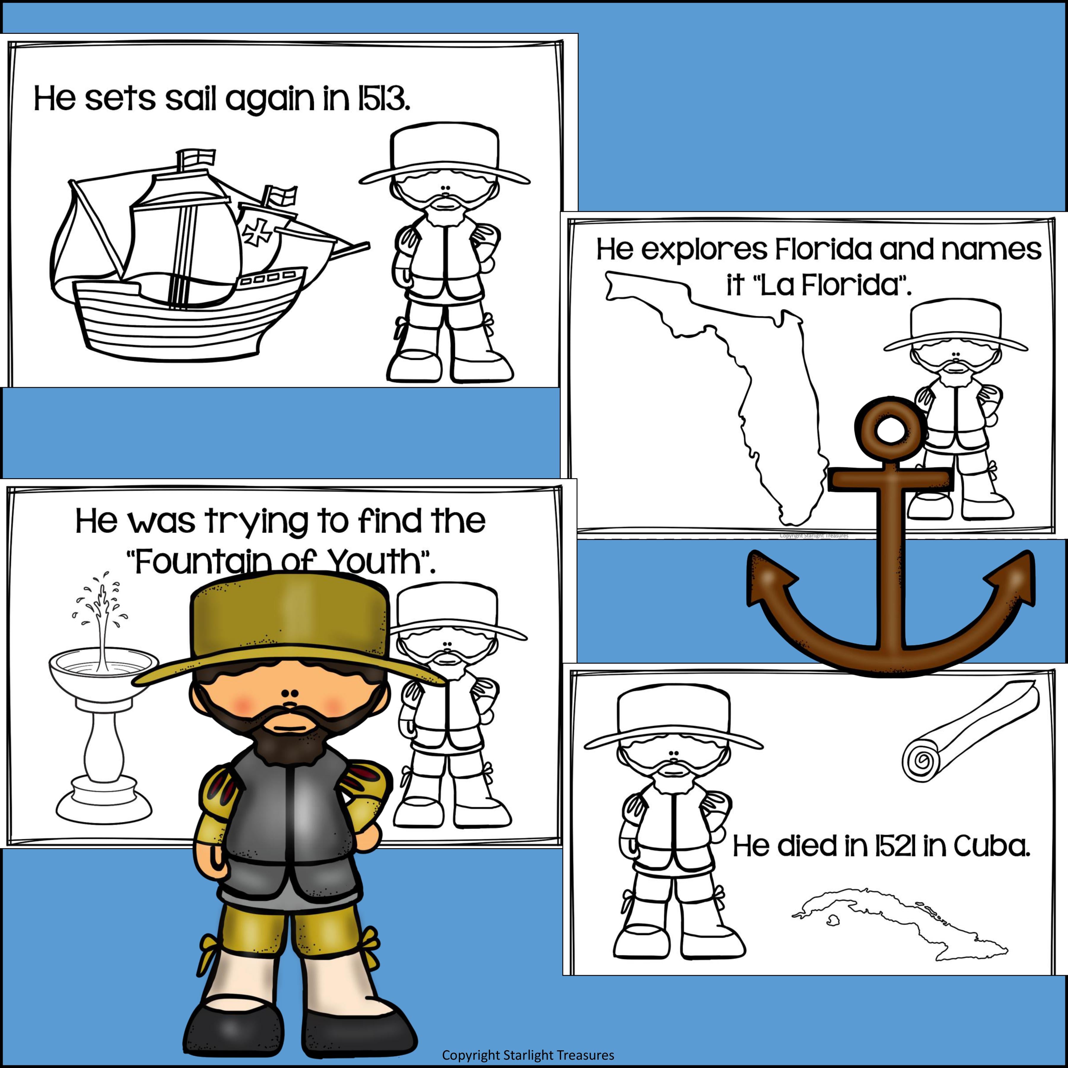 Juan Ponce de Leon Mini Book for Early Readers: Early Explorers