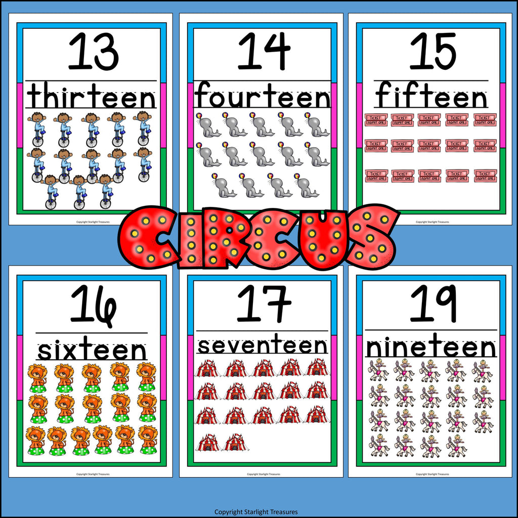Number Wall - Circus FREEBIE: 0-20