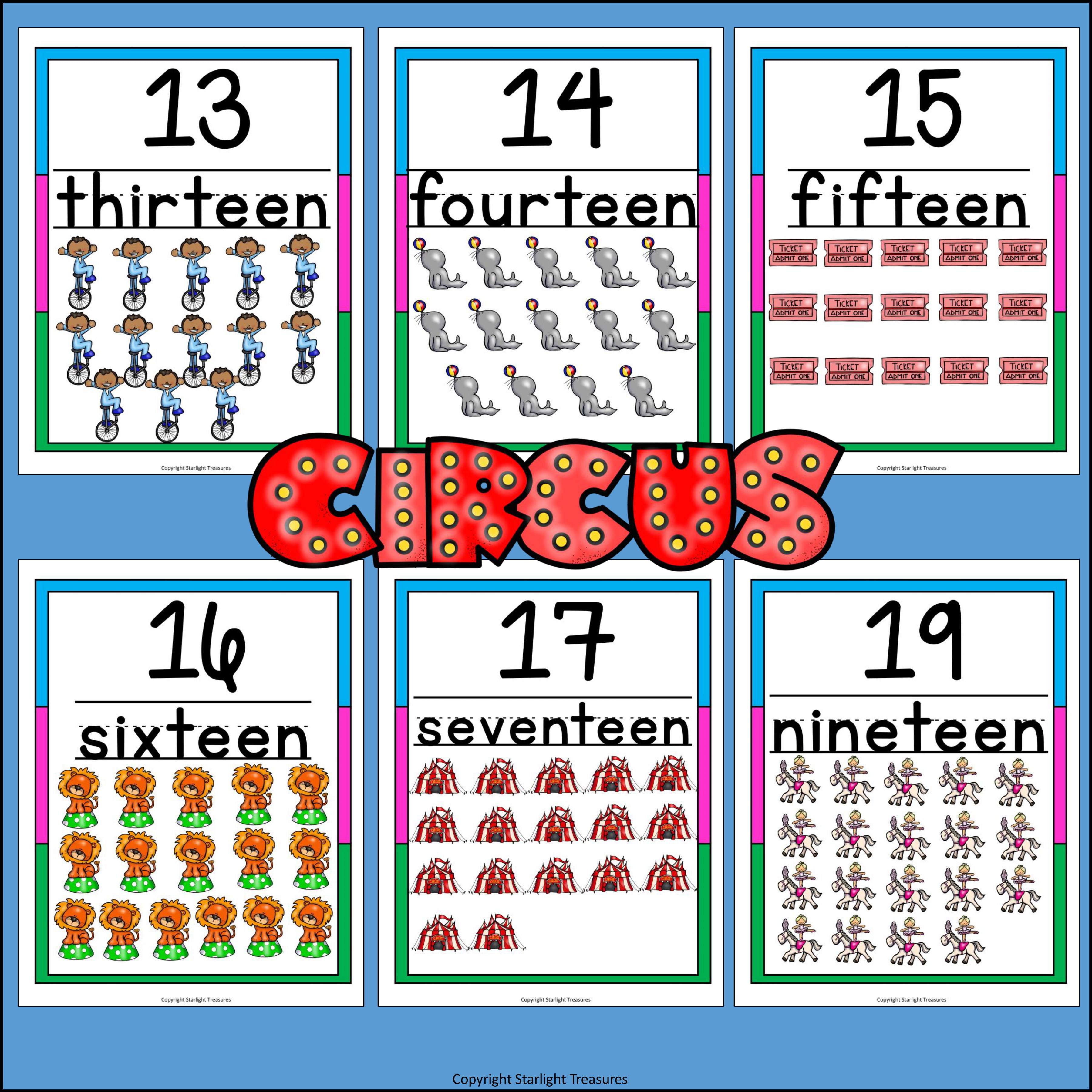 Number Wall - Circus FREEBIE: 0-20