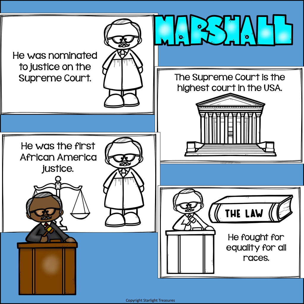 Thurgood Marshall Mini Book for Early Readers: Black History Month