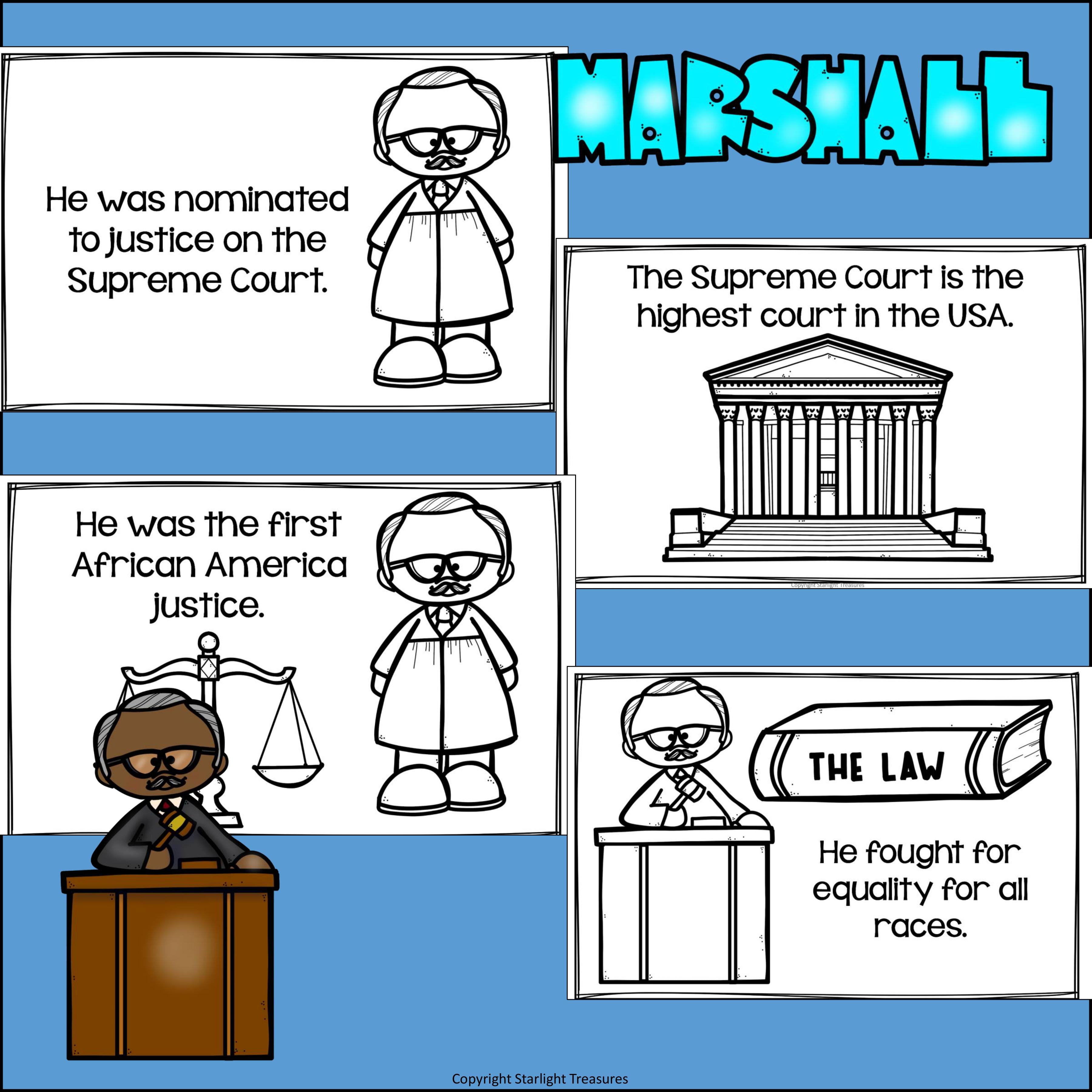 Thurgood Marshall Mini Book for Early Readers: Black History Month