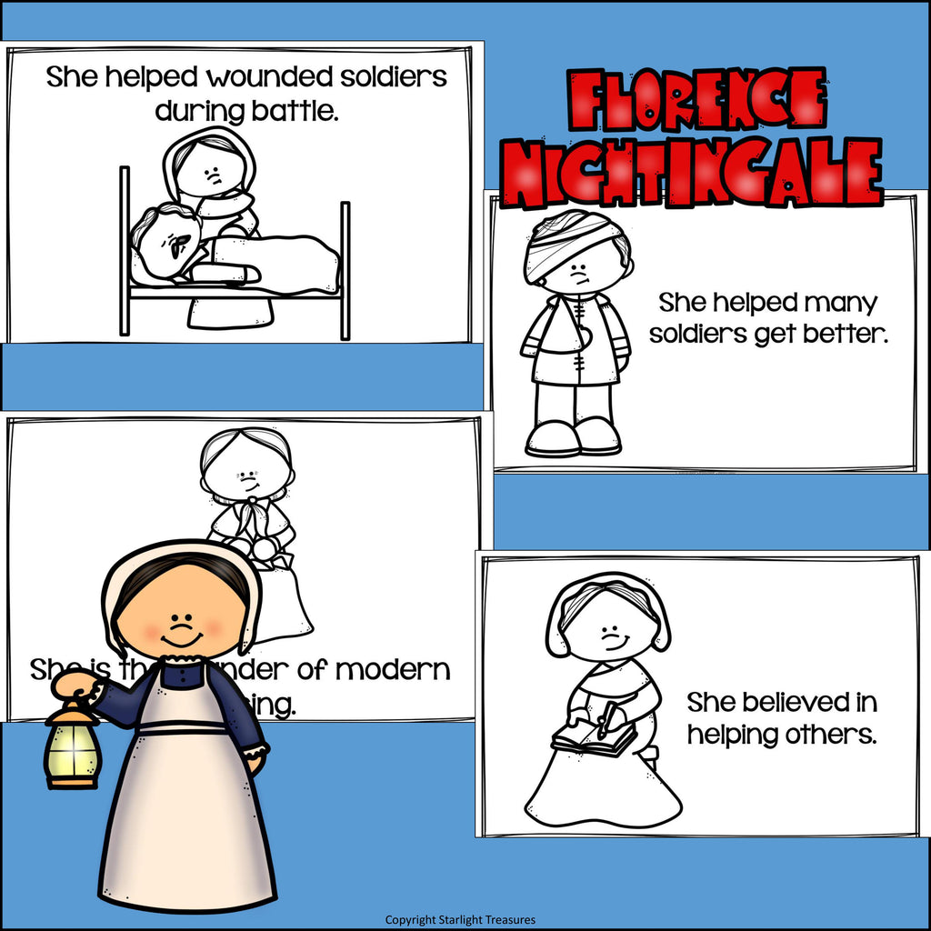 Florence Nightingale Mini Book for Early Readers: Women's History Month