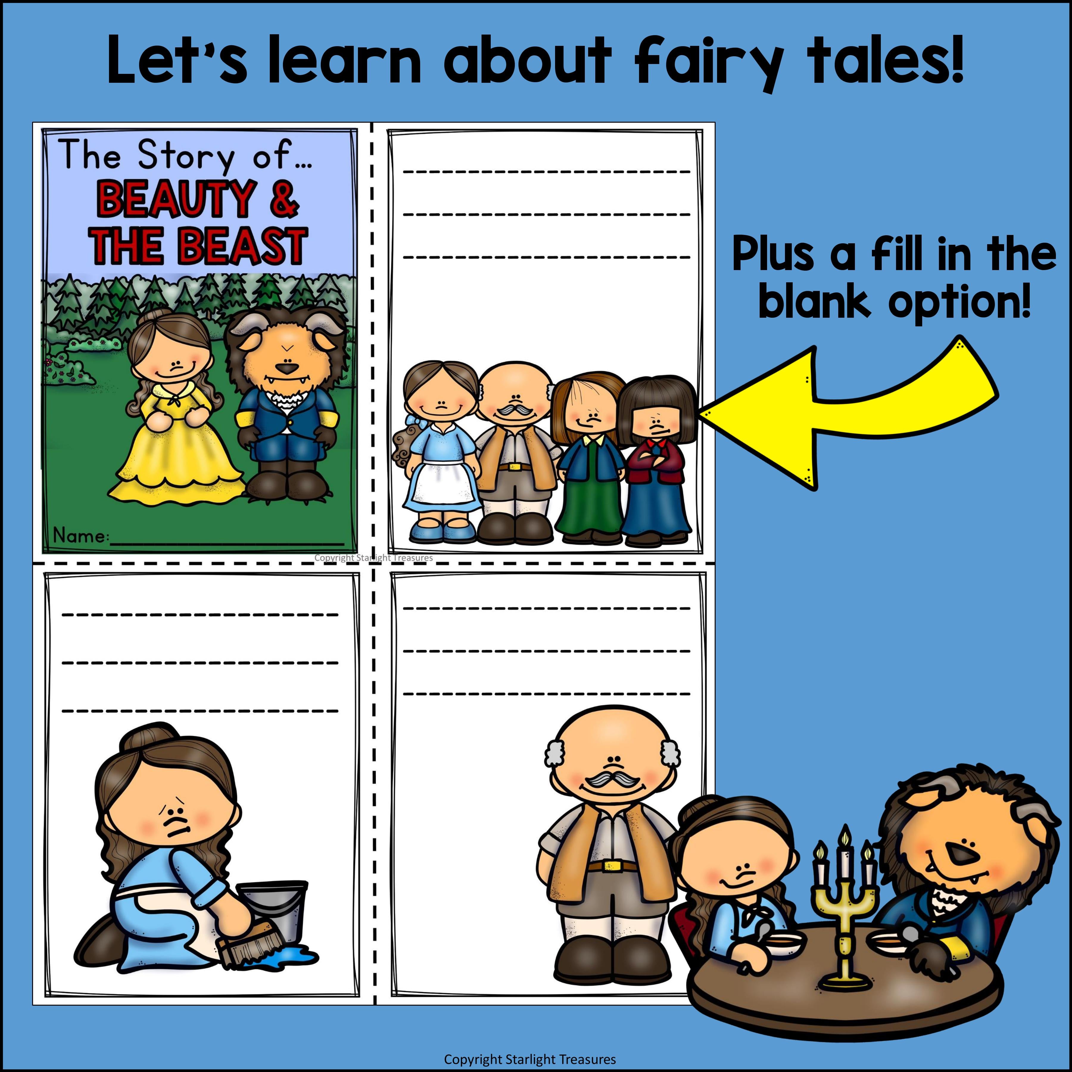 Beauty and the Beast Mini Book for Early Readers - Fairy Tales