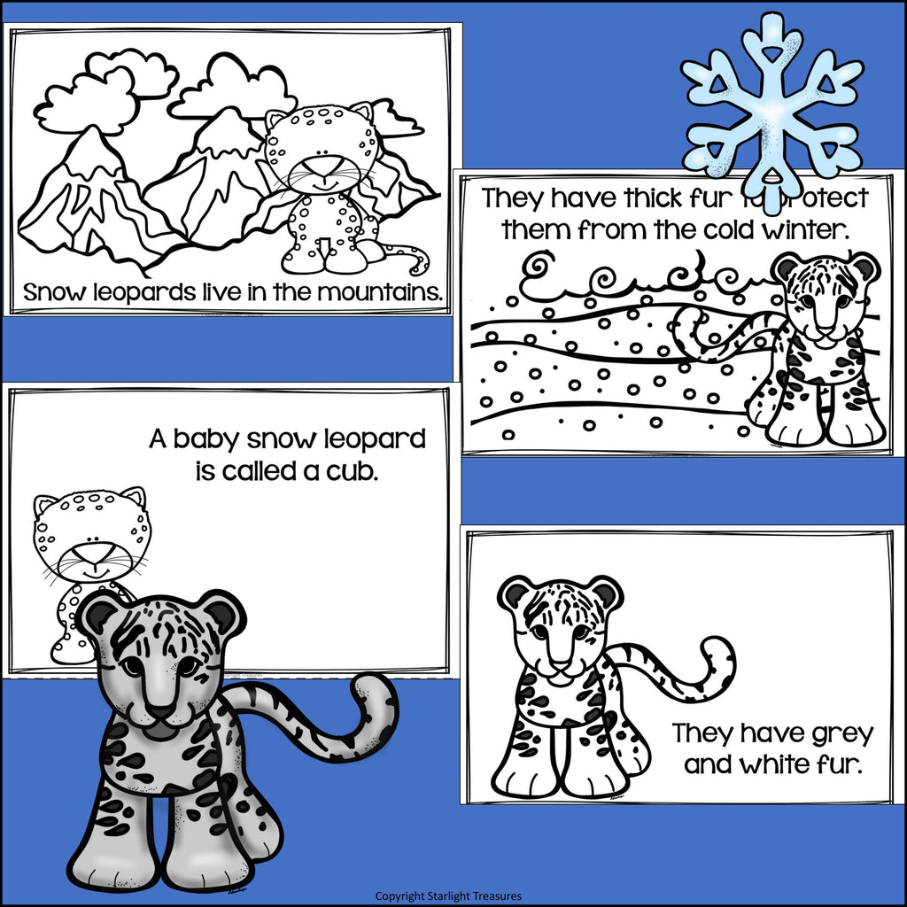 Snow Leopard Mini Book for Early Readers