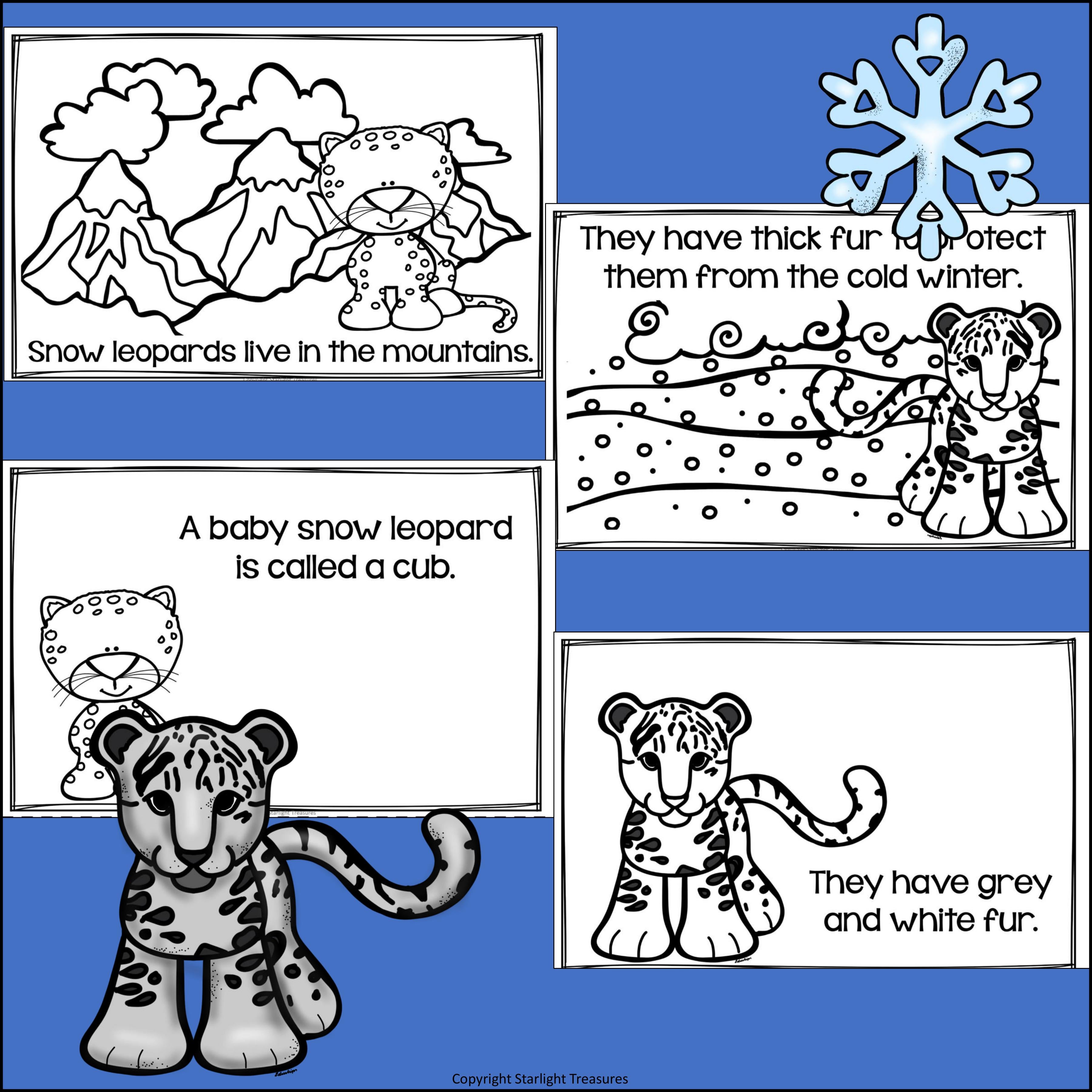 Snow Leopard Mini Book for Early Readers