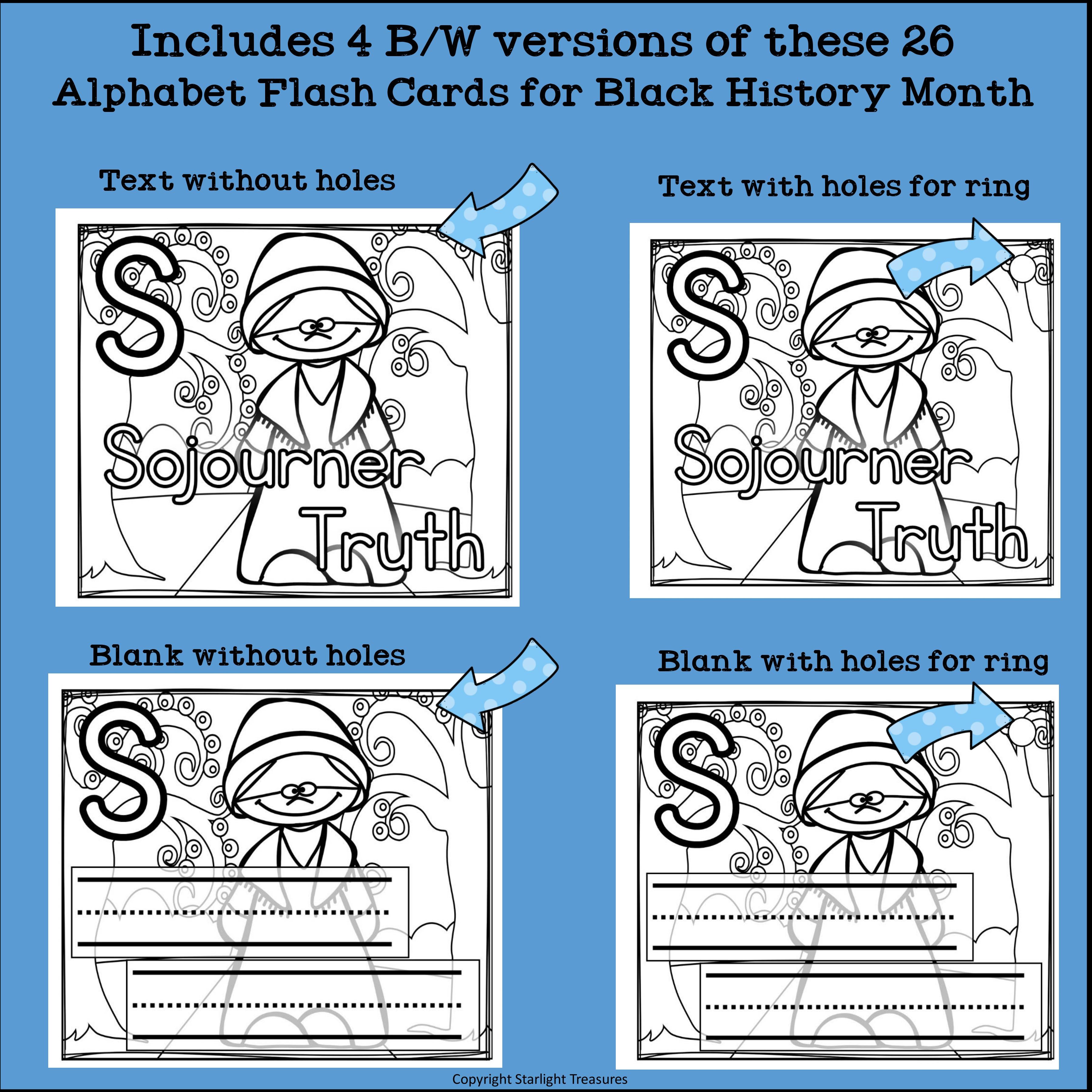 Alphabet Flash Cards for Early Readers - Black History Month