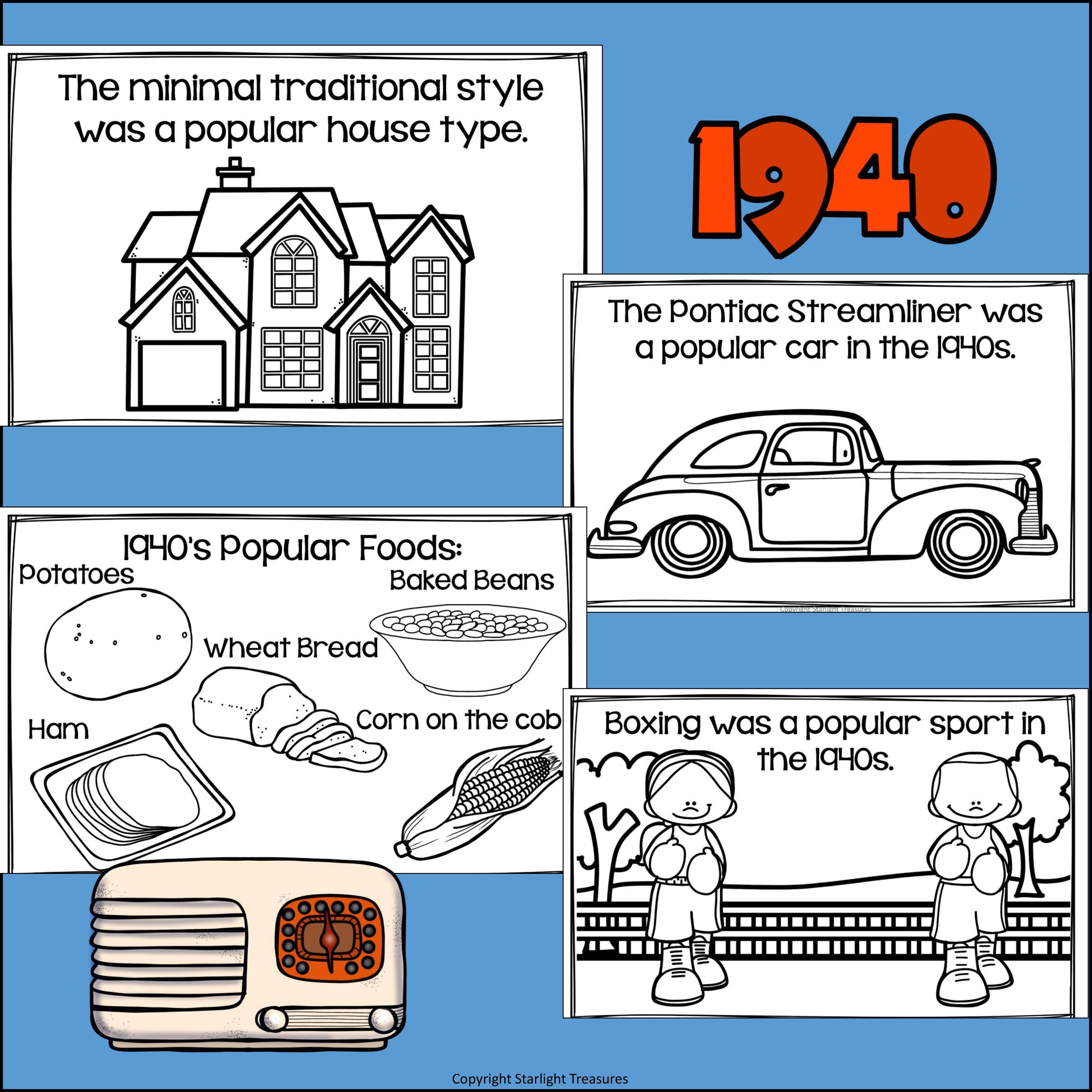  Life in the 1940s Mini Book for Early Readers