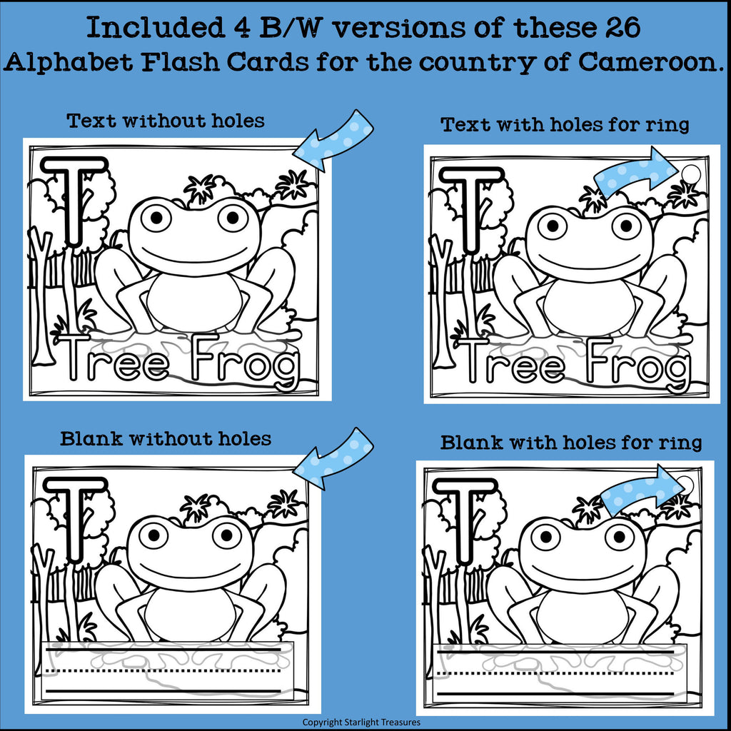 Alphabet Flash Cards for Early Readers - Country of Cameroon