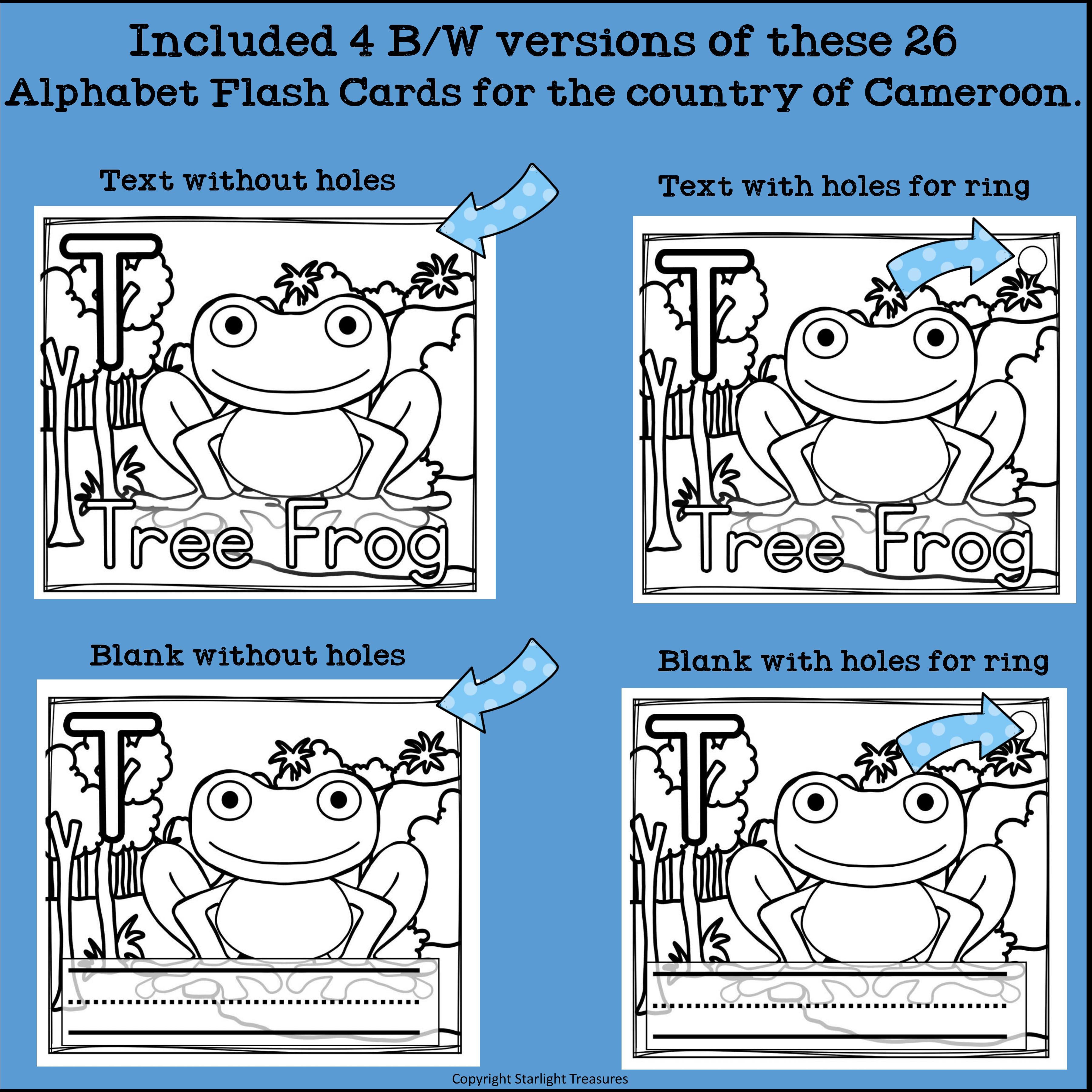 Alphabet Flash Cards for Early Readers - Country of Cameroon