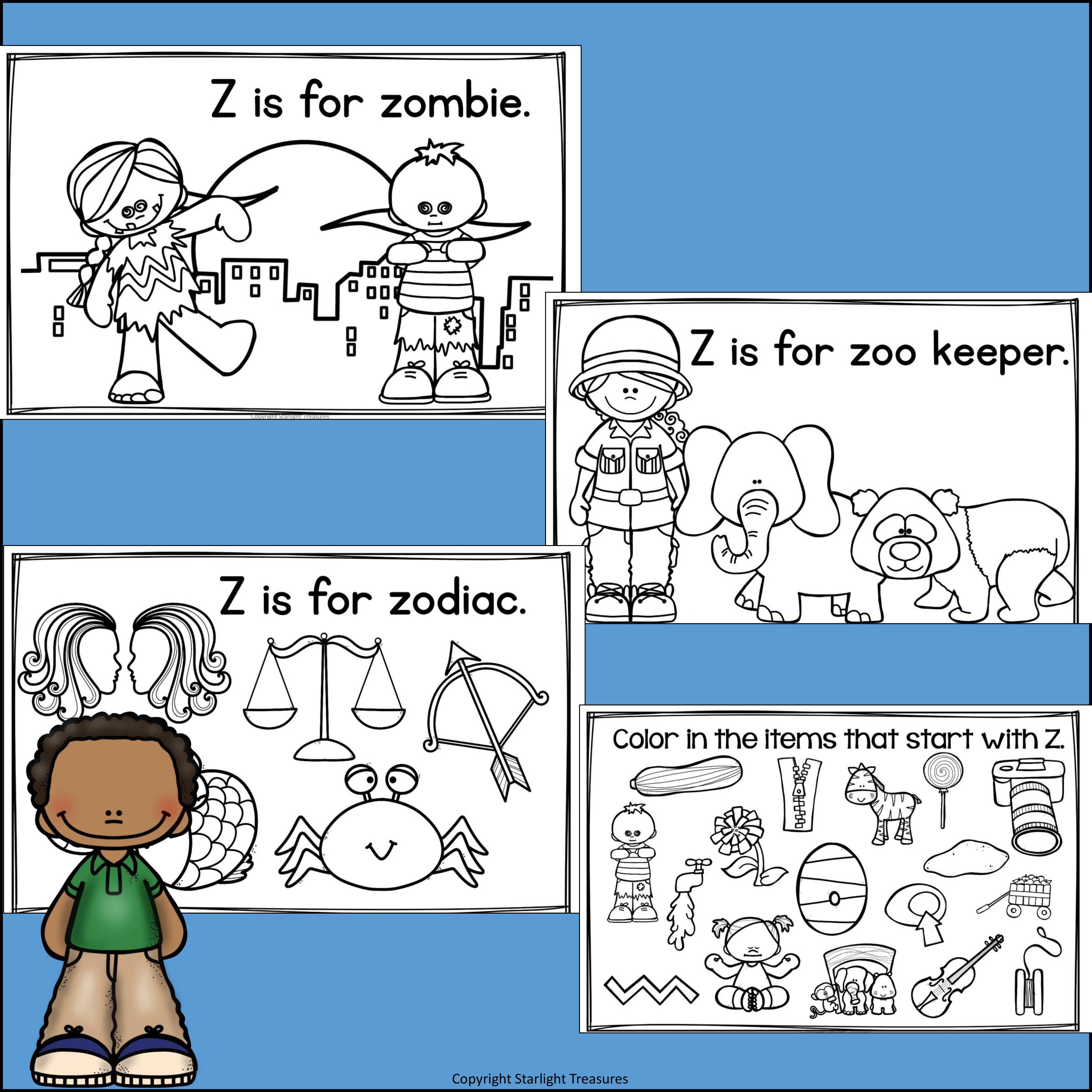 Alphabet Letter of the Week: The Letter Z Mini Book