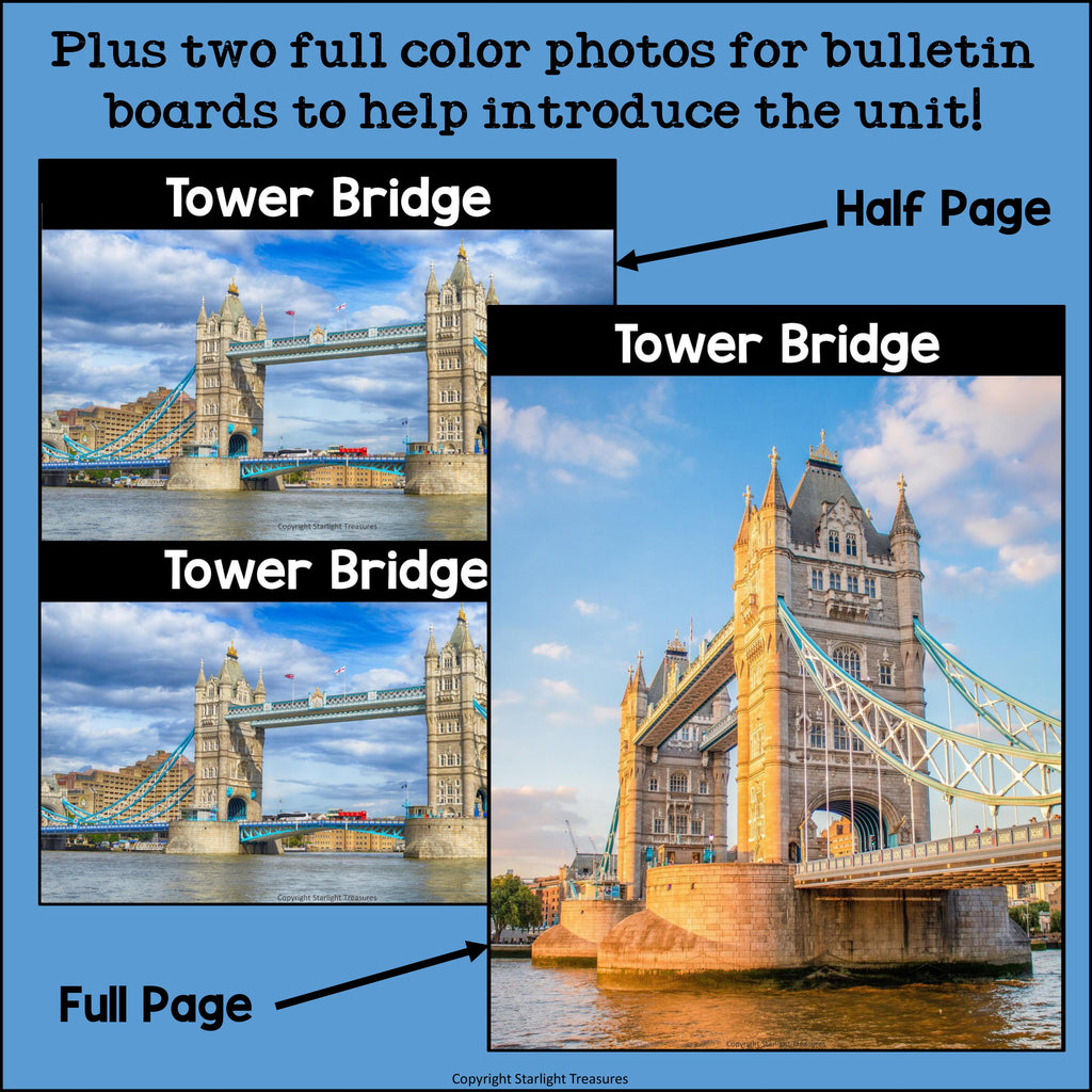 Tower Bridge Complete Unit for Early Learners - World Landmarks