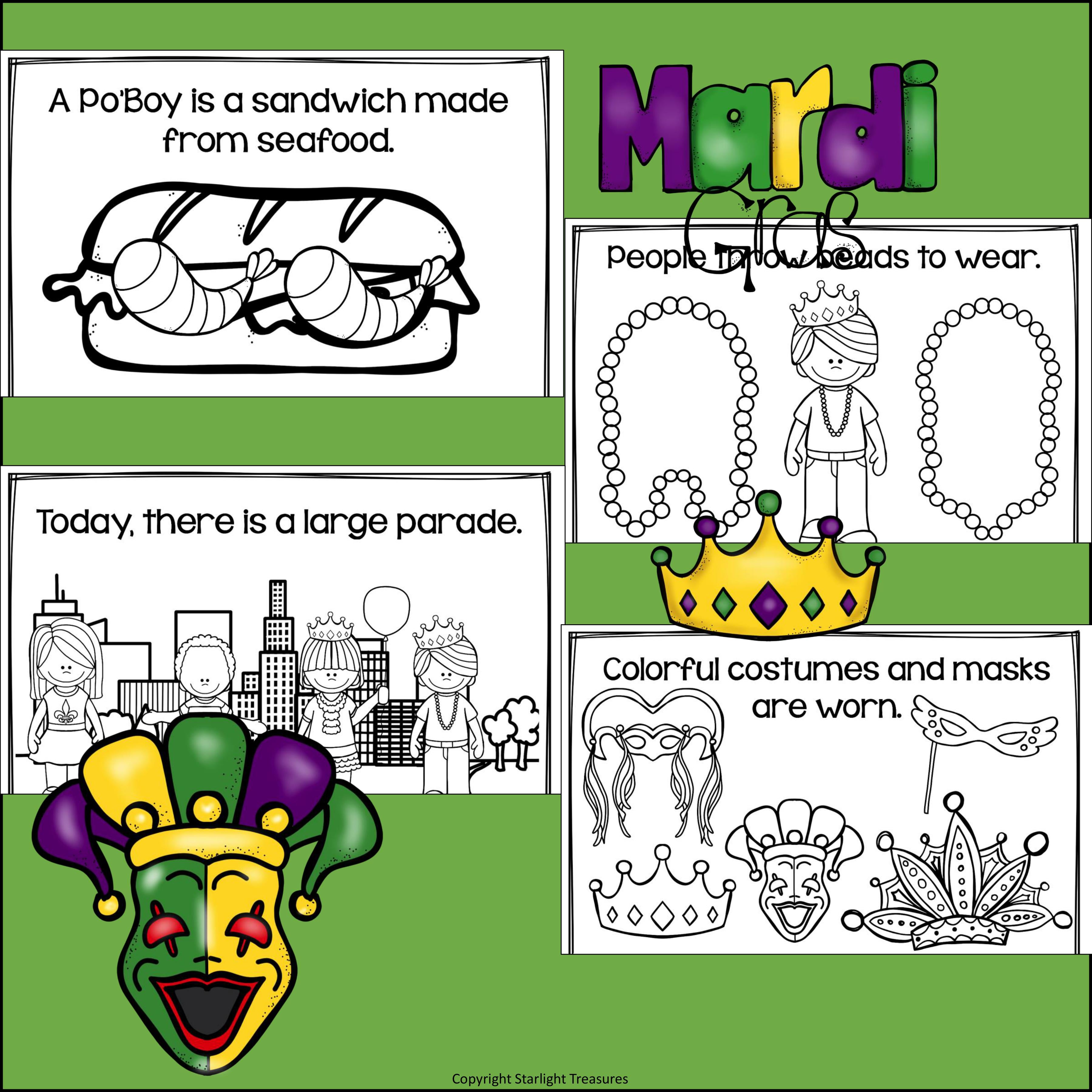 Mardi Gras Mini Book for Early Readers