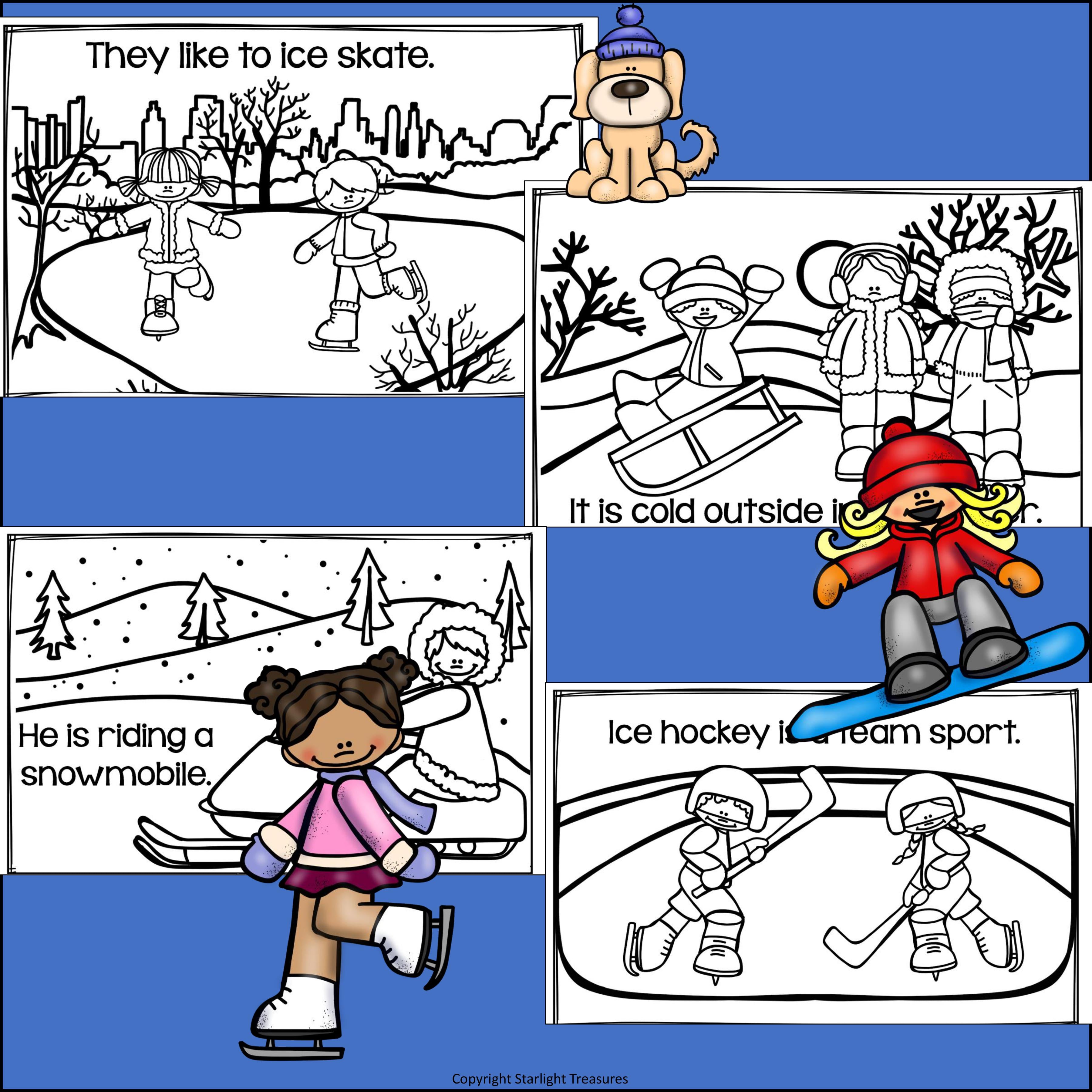 Winter Sports Mini Book for Early Readers