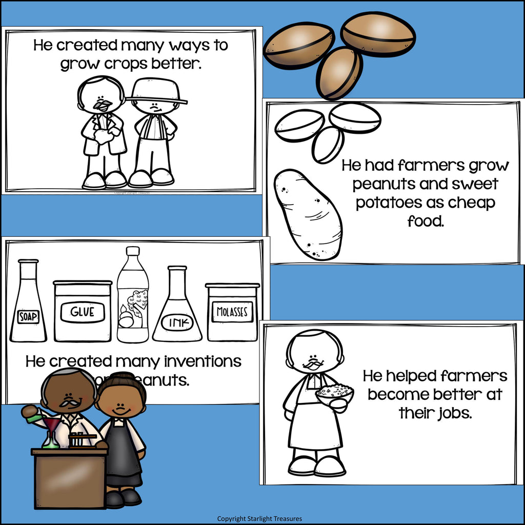 George Washington Carver Mini Book for Early Readers: Black History Month