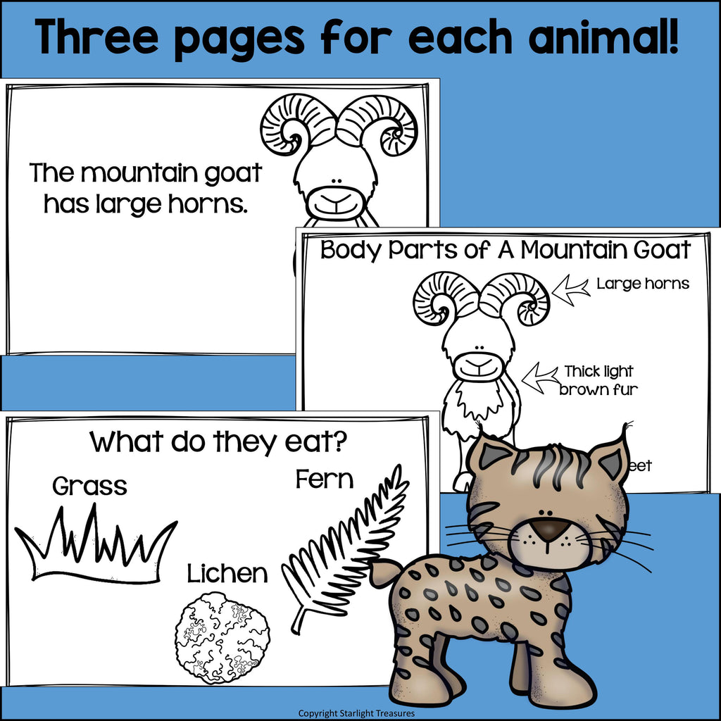 The Mountains Mini Book for Early Readers: Mountain Animals