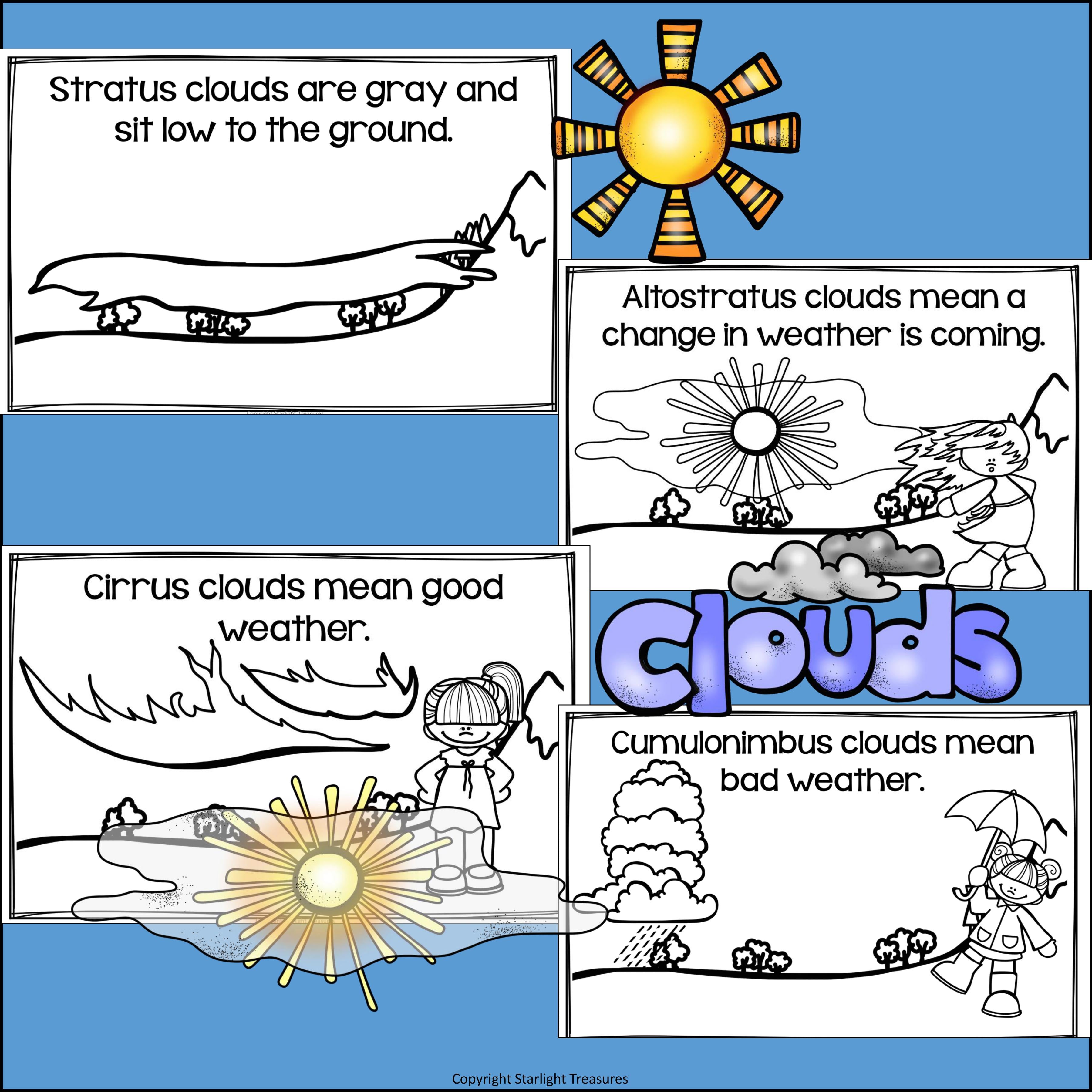 Clouds Mini Book for Early Readers