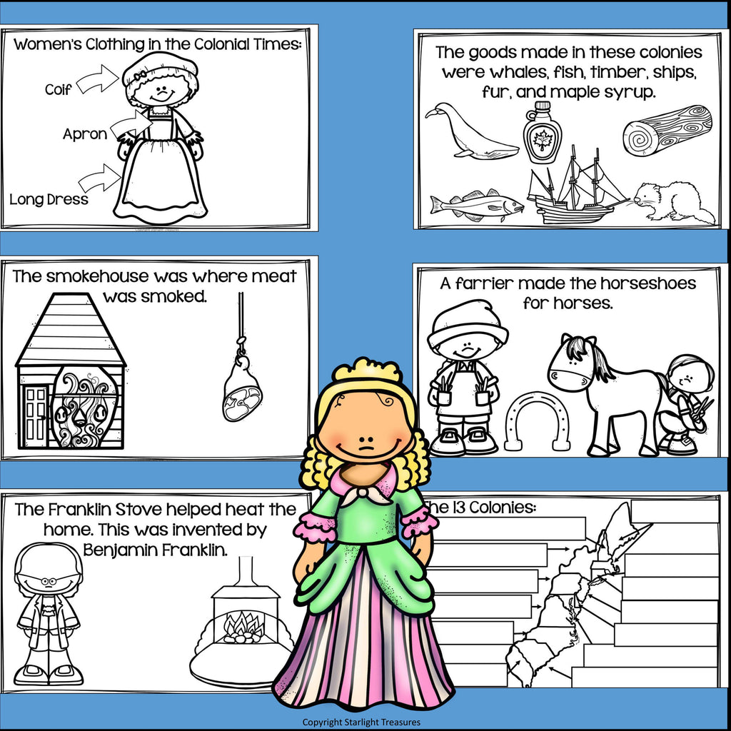Colonial Times Mini Book for Early Reader