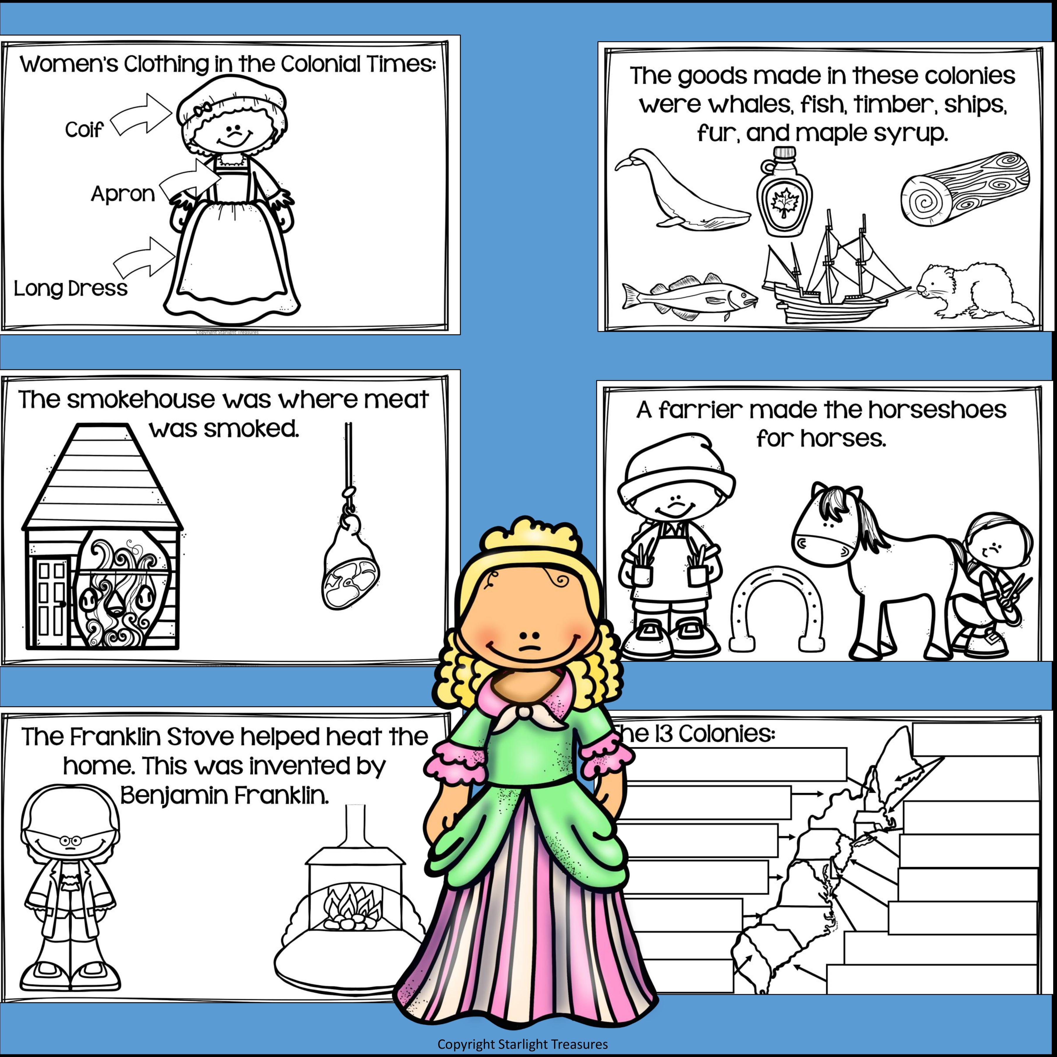 Colonial Times Mini Book for Early Reader