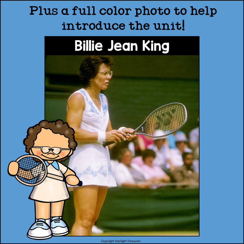 Billie Jean King Mini Book for Early Readers: Women's History Month