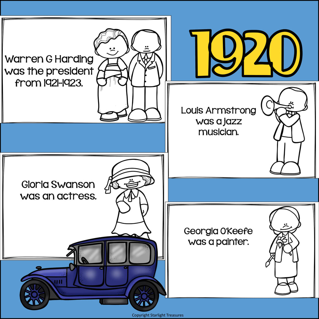Life in the 1920s Mini Book for Early Readers