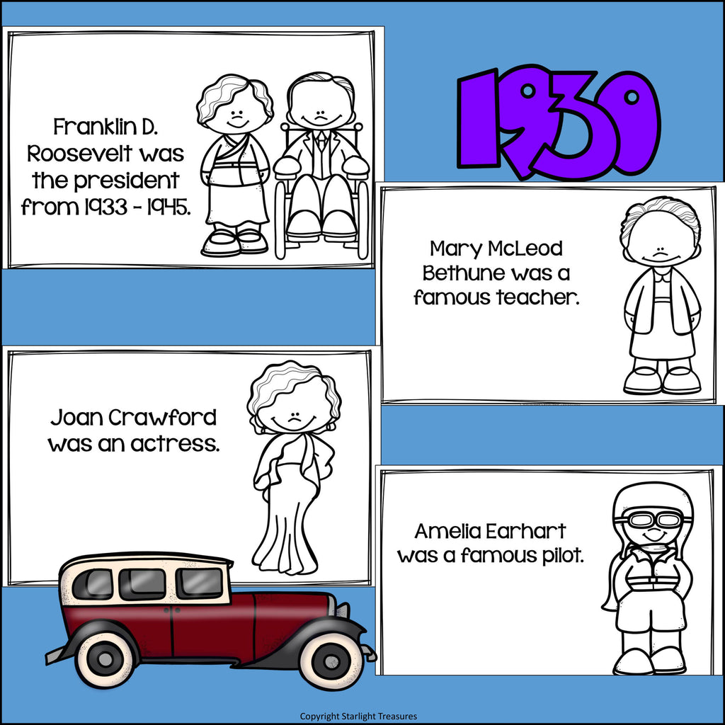 Life in the 1930s Mini Book for Early Readers
