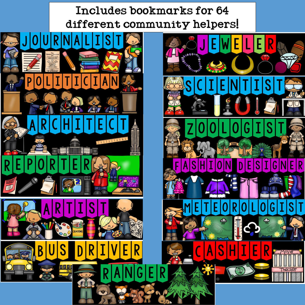 Community Helpers Cut n' Color Bookmarks