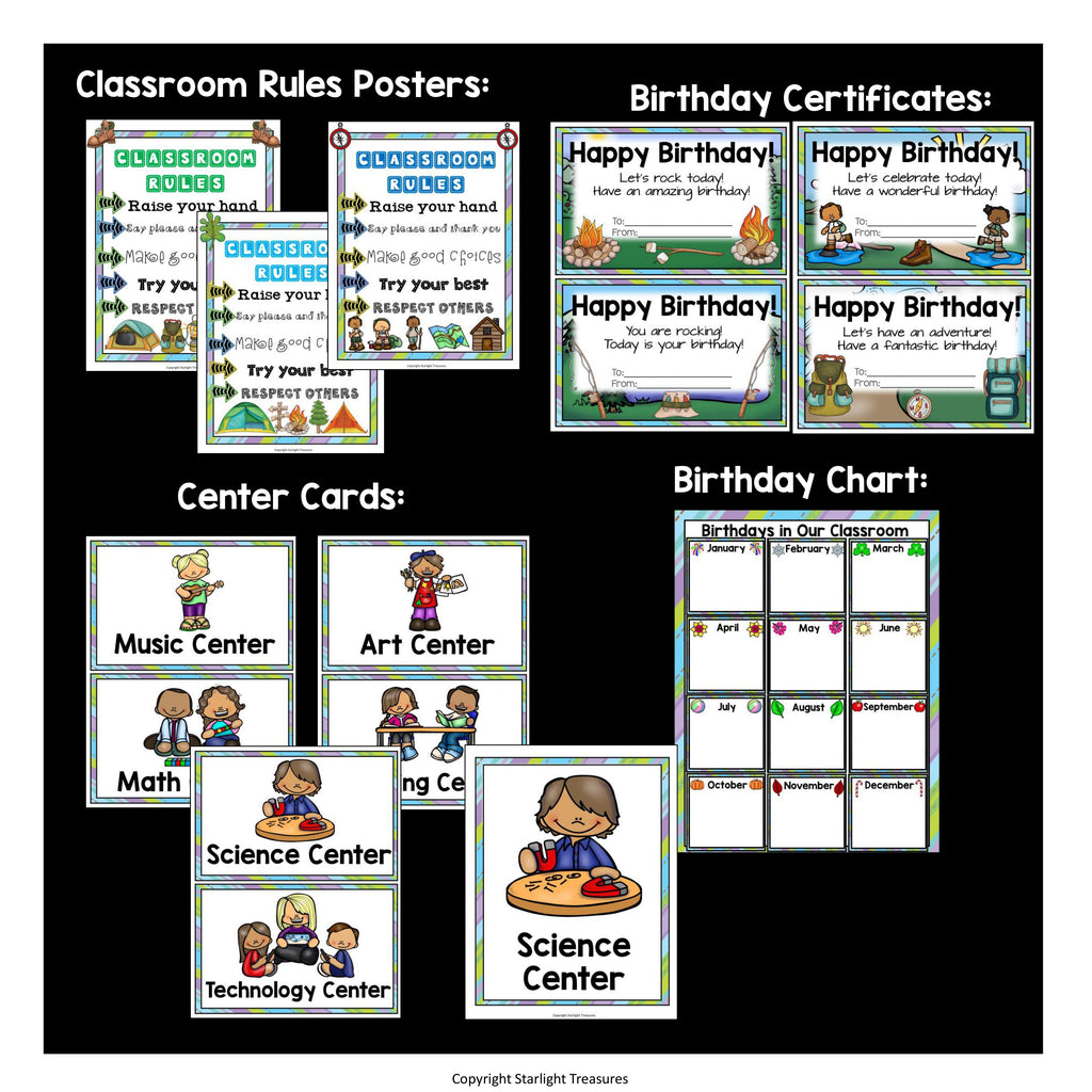 Classroom Decor Pack - Camping Theme