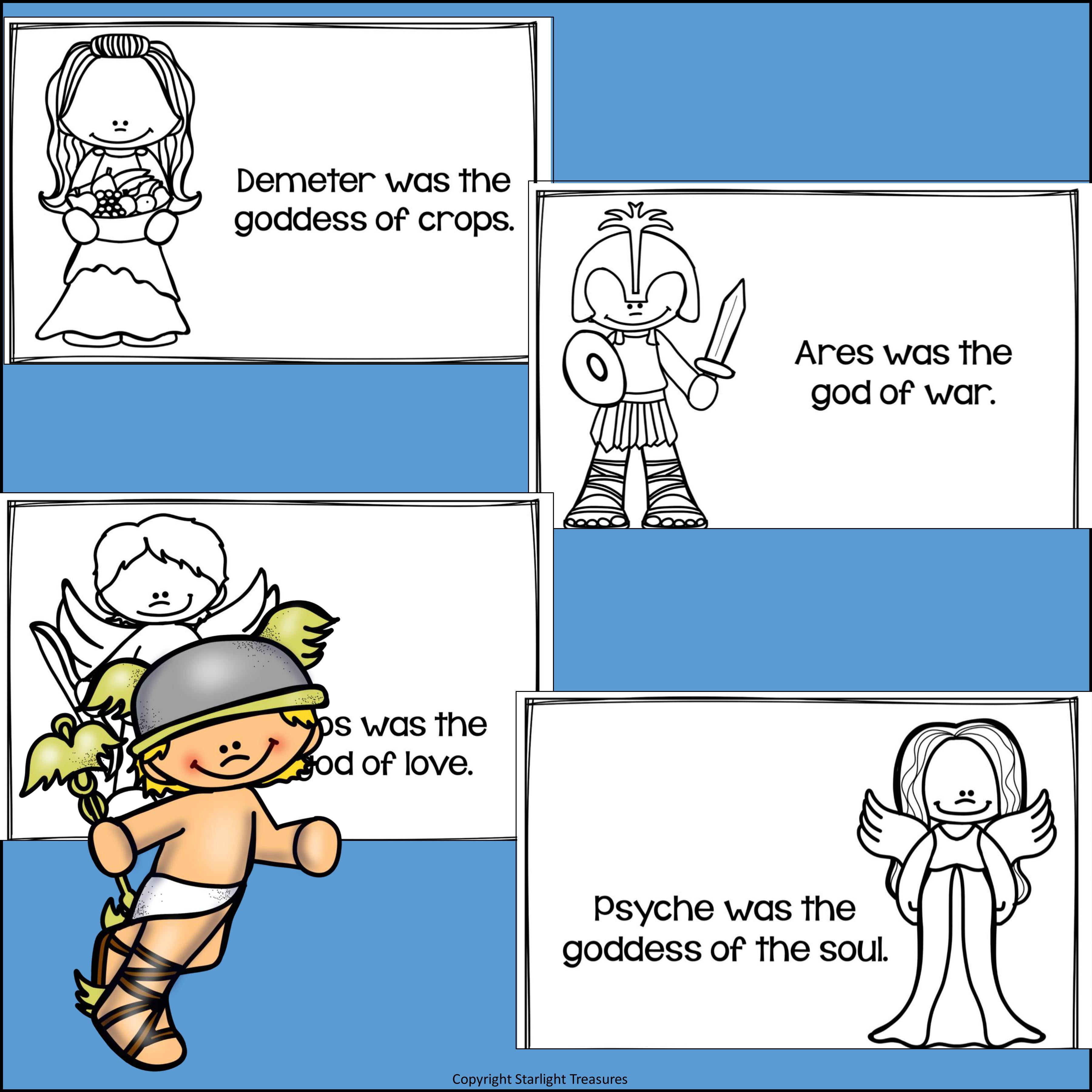 Greek Gods and Goddesses Mini Book for Early Readers - Greek Mythology