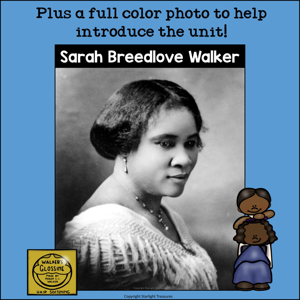 Sarah Breedlove Walker Mini Book for Early Readers: Black History Month