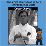 Cesar Chavez Mini Book for Early Readers: Hispanic Heritage Month