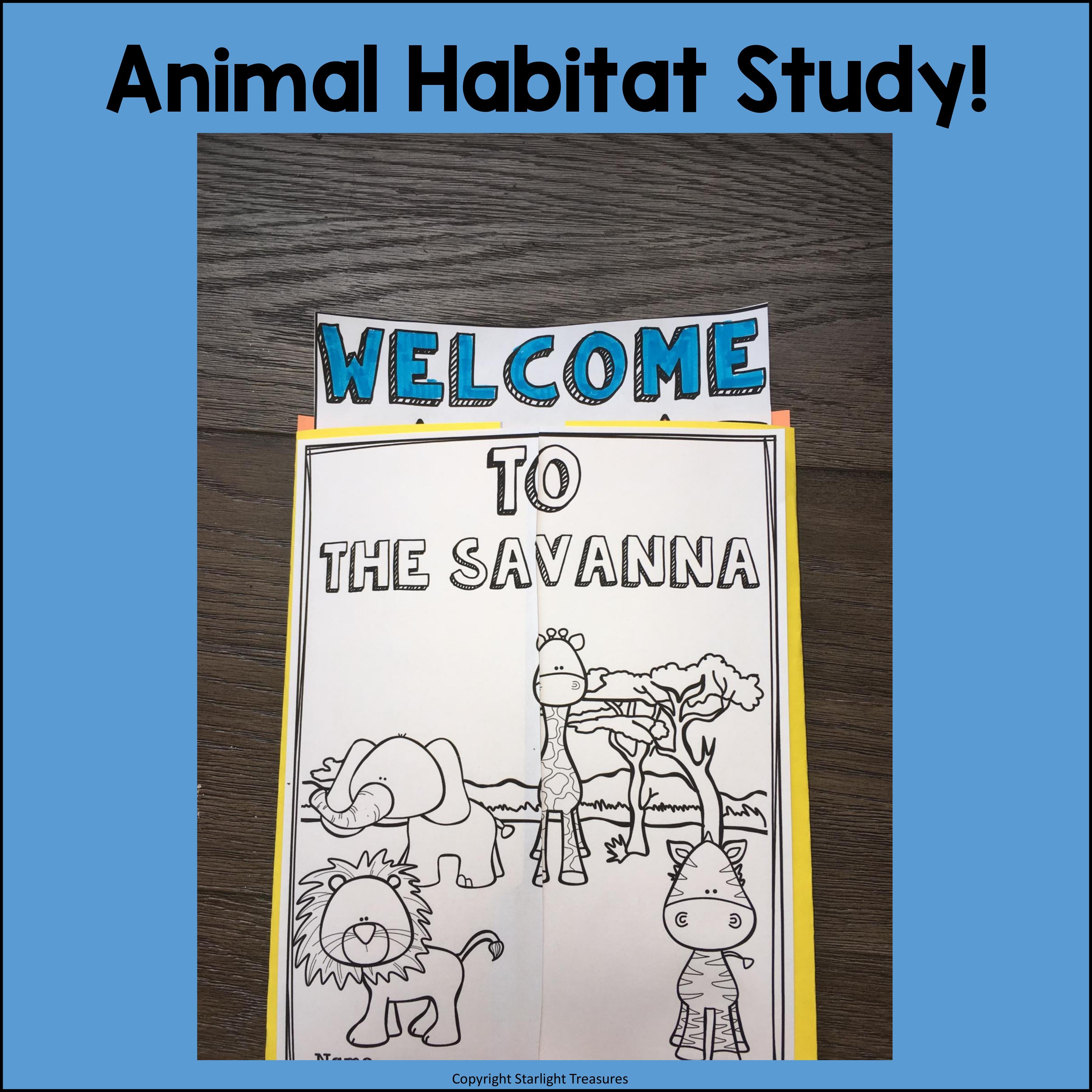 Savanna Lapbook for Early Learners - Animal Habitats