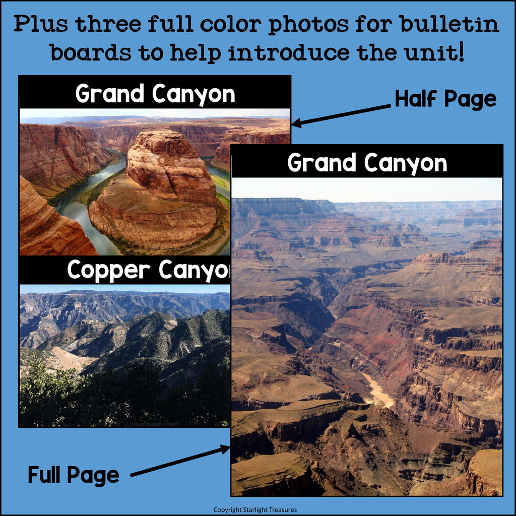 Canyons Mini Book for Early Learners - Landforms