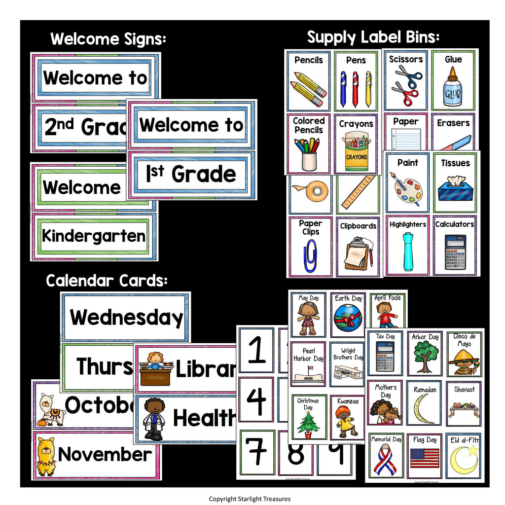 Classroom Decor Pack - Llama Theme