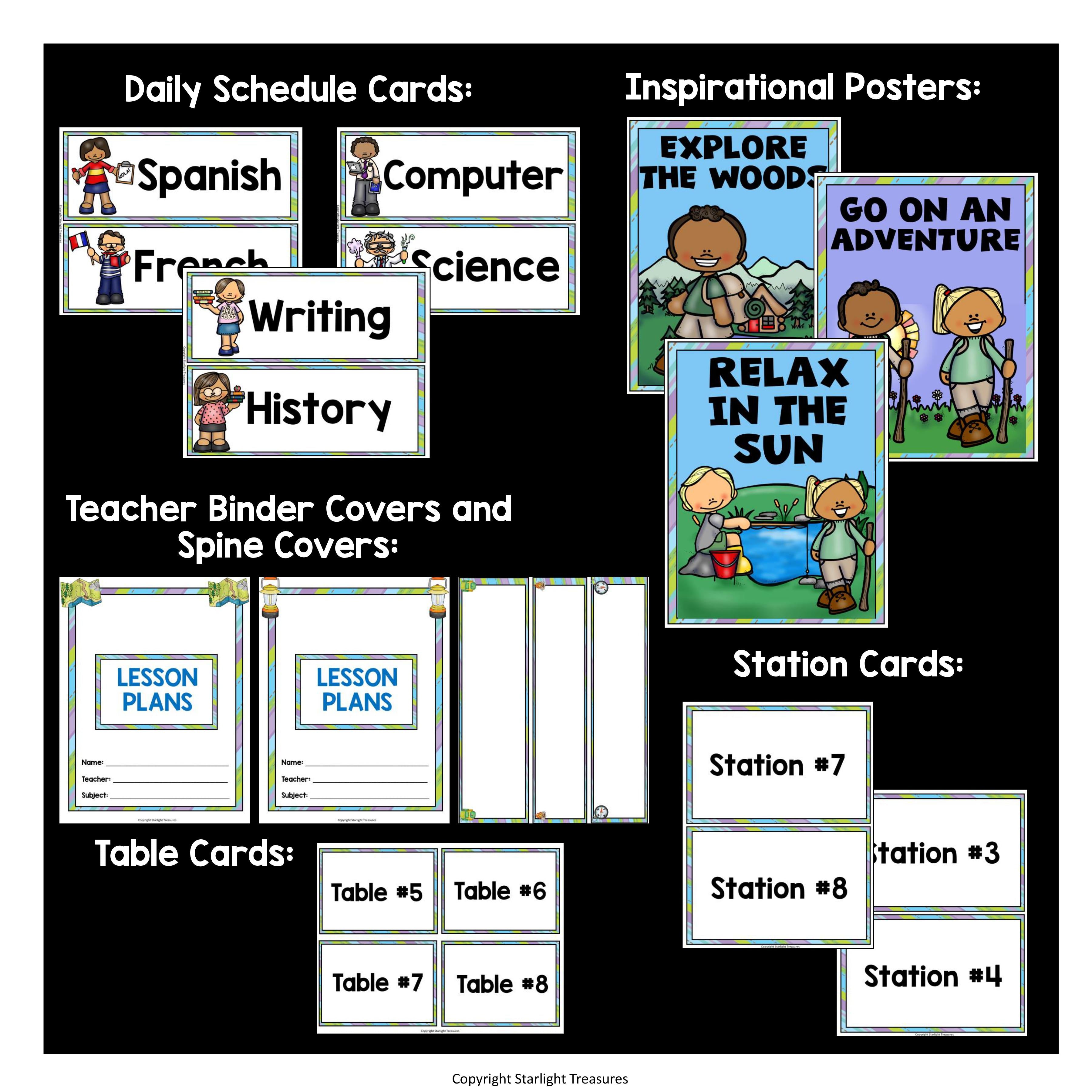 Classroom Decor Pack - Camping Theme